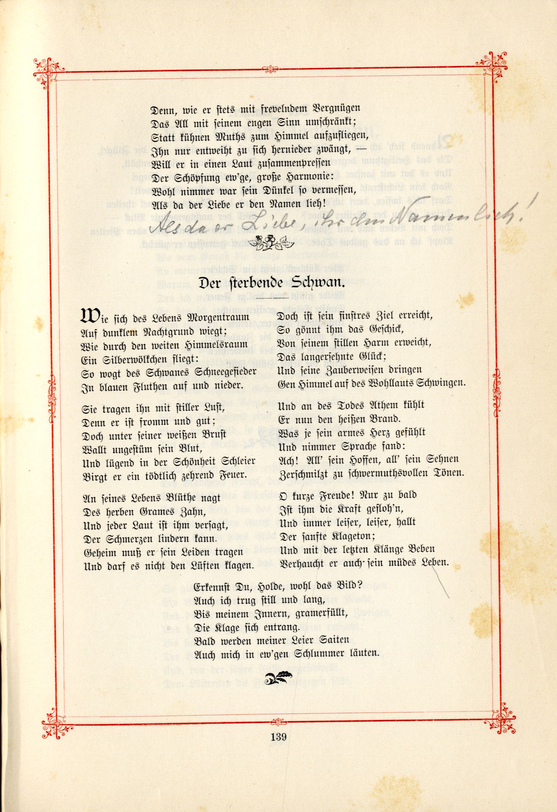 Der sterbende Schwan (1895) | 1. (139) Haupttext