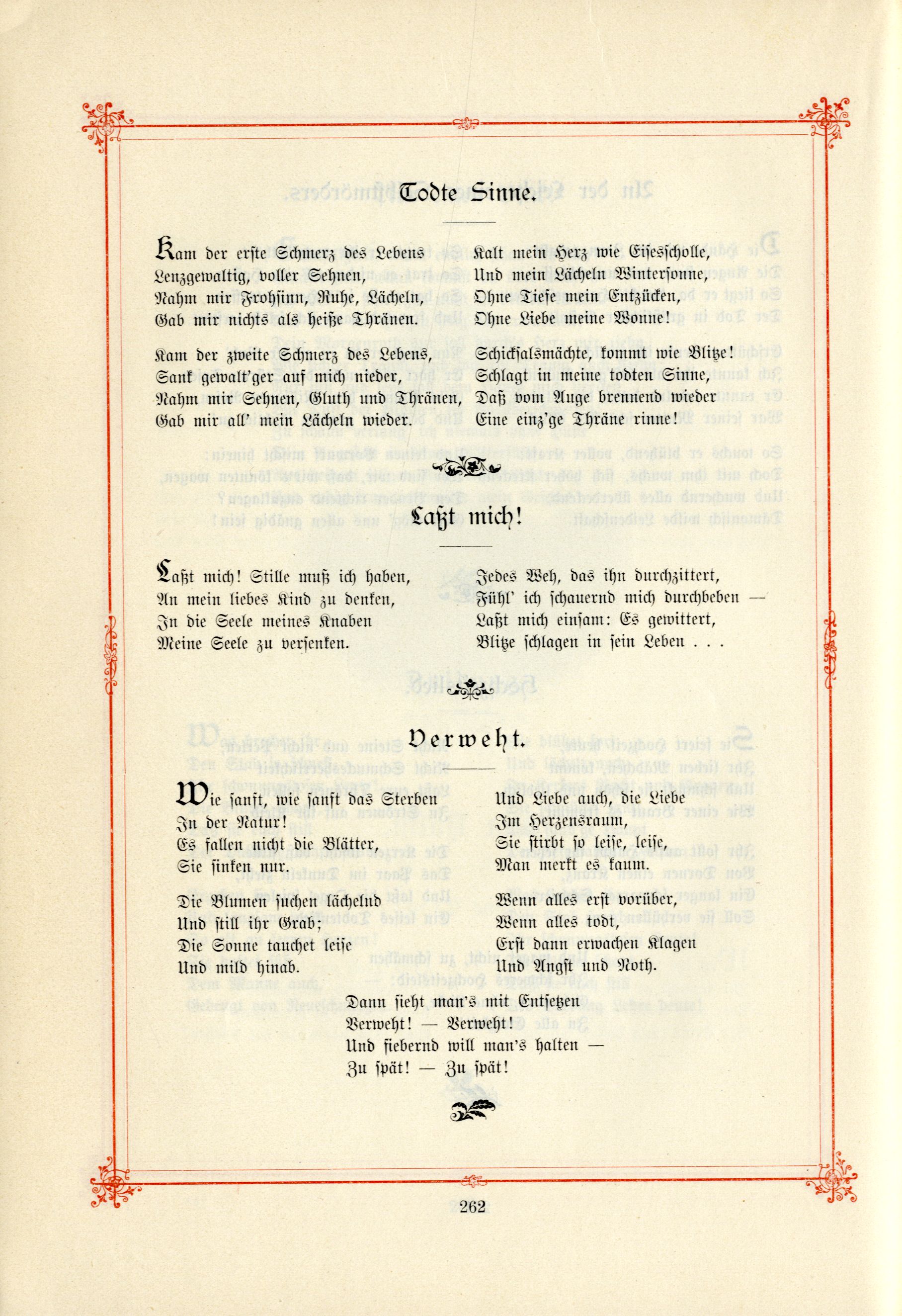 Todte Sinne (1895) | 1. (262) Haupttext