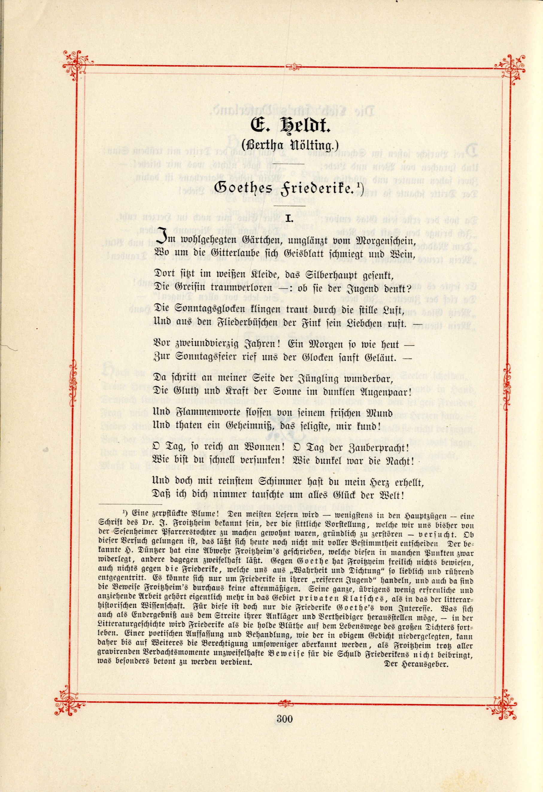 Goethes Friederike (1895) | 1. (300) Main body of text