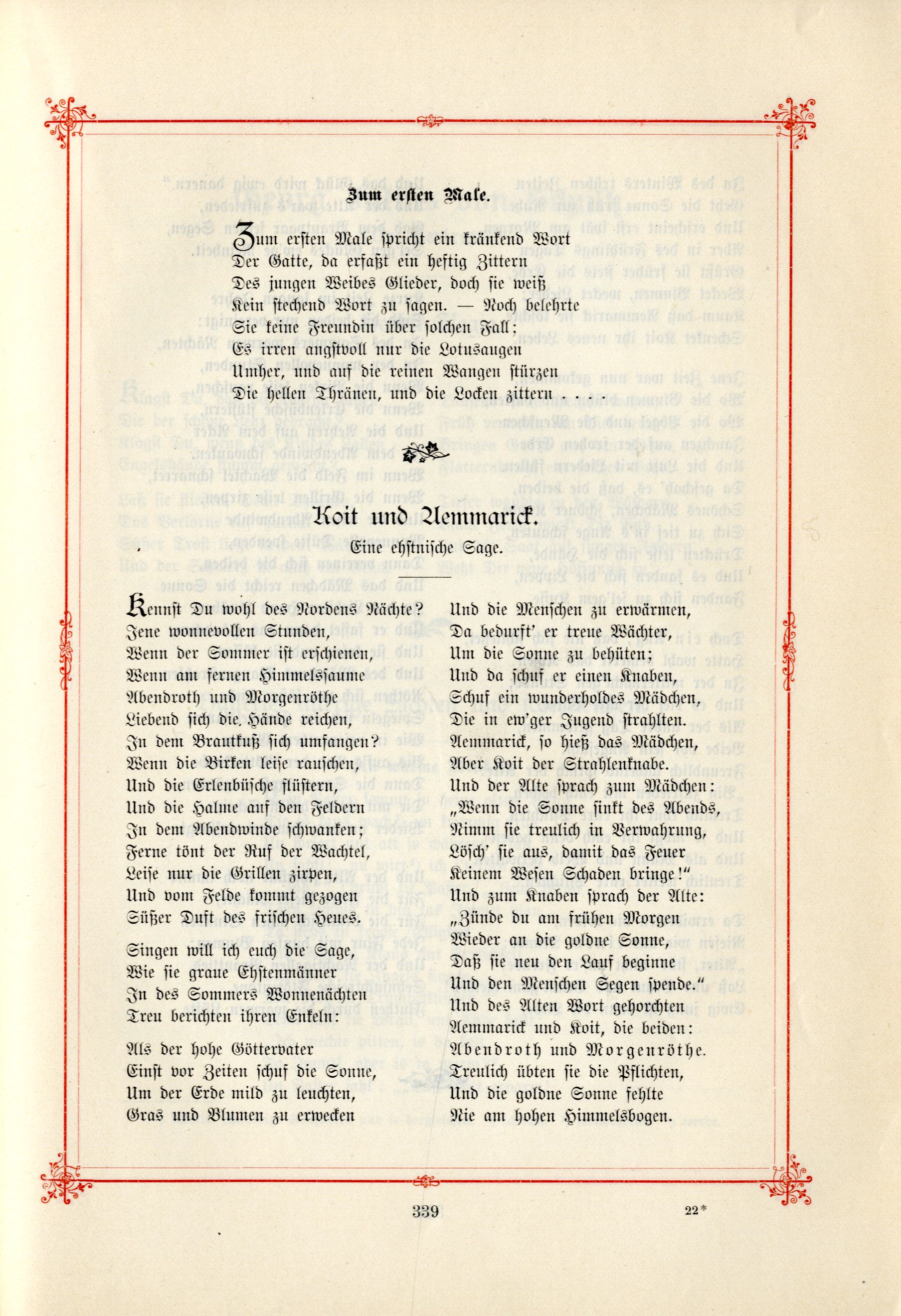 Das Baltische Dichterbuch (1895) | 385. (339) Main body of text