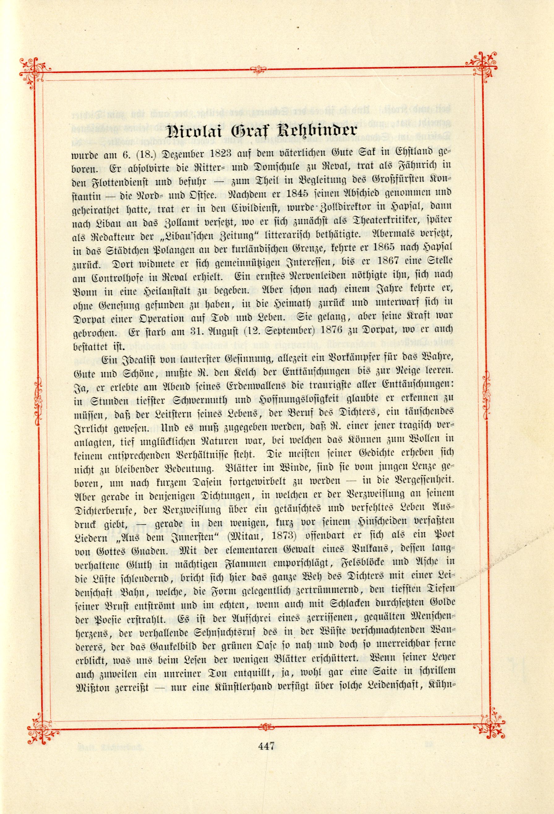 Das Baltische Dichterbuch (1895) | 493. (447) Põhitekst