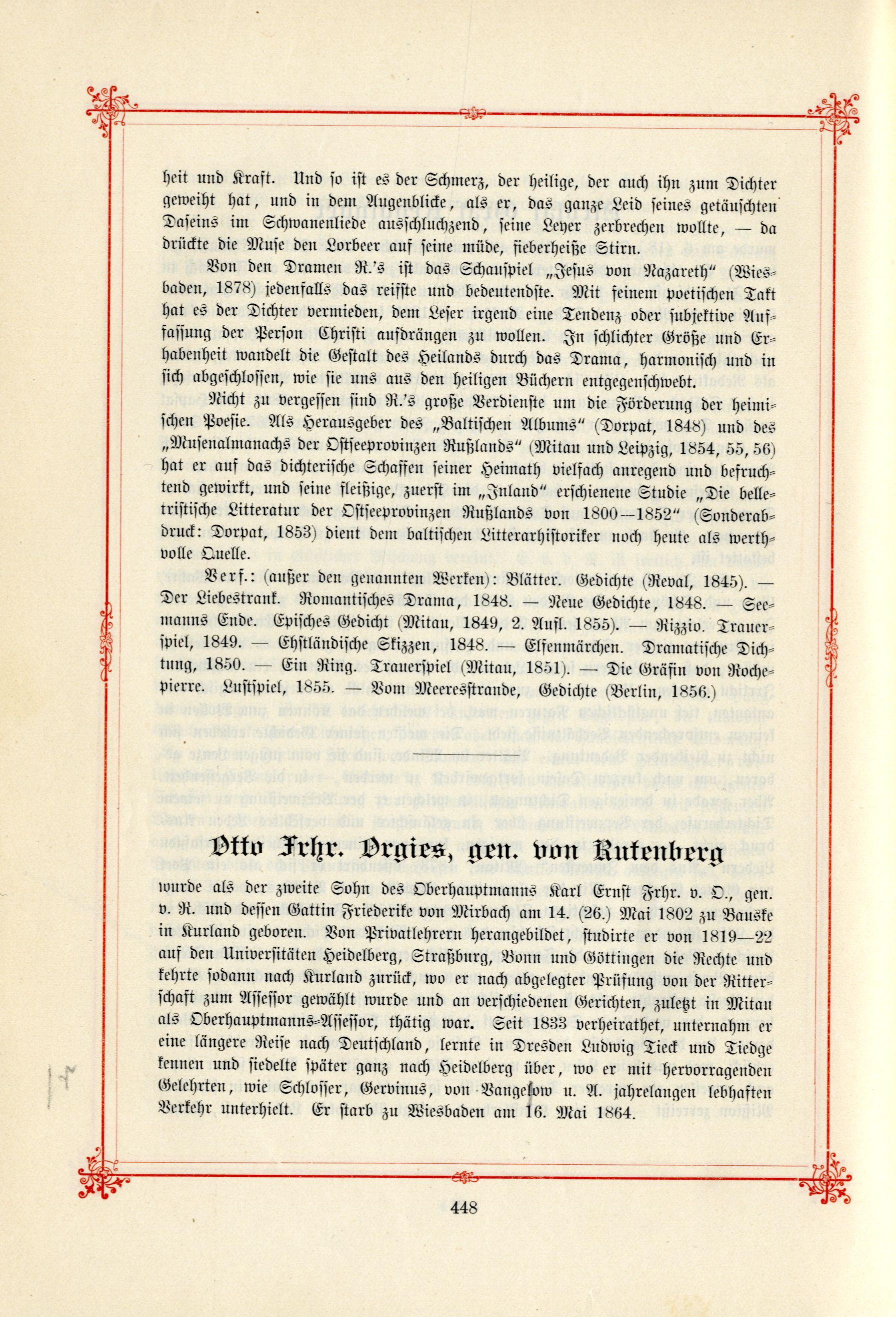 Otto Frhr. Orgies, gen. von Rutenberg (1895) | 1. (448) Põhitekst