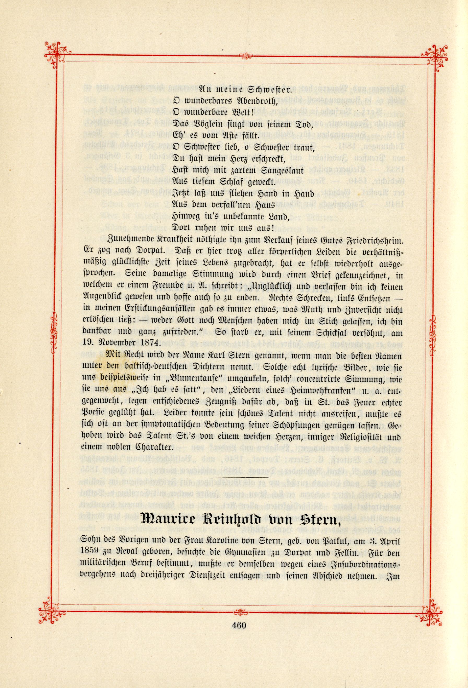 Das Baltische Dichterbuch (1895) | 506. (460) Main body of text