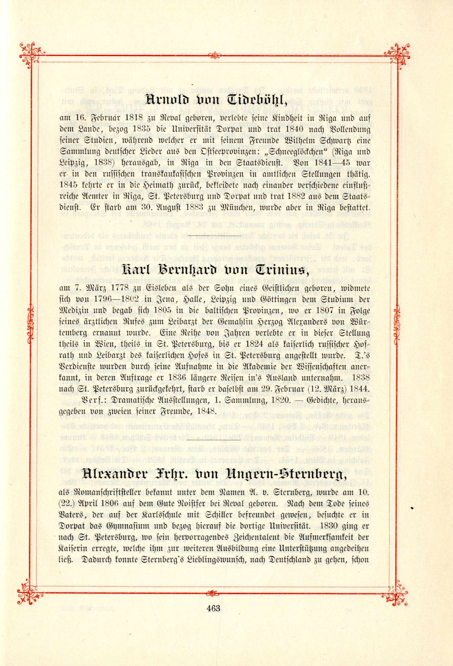 Karl Bernhard von Trinius (1895) | 1. (463) Põhitekst
