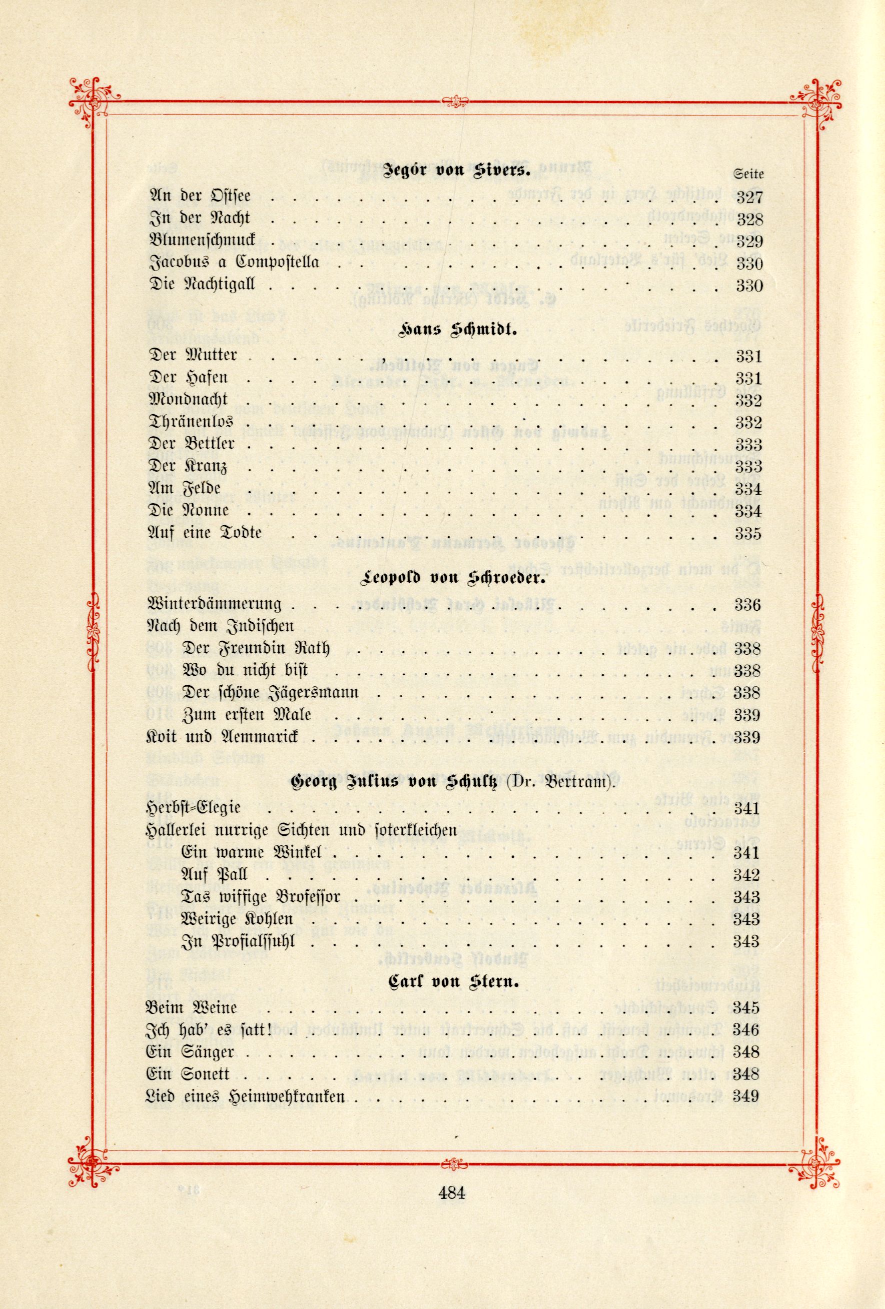 Das Baltische Dichterbuch (1895) | 530. (484) Table of contents