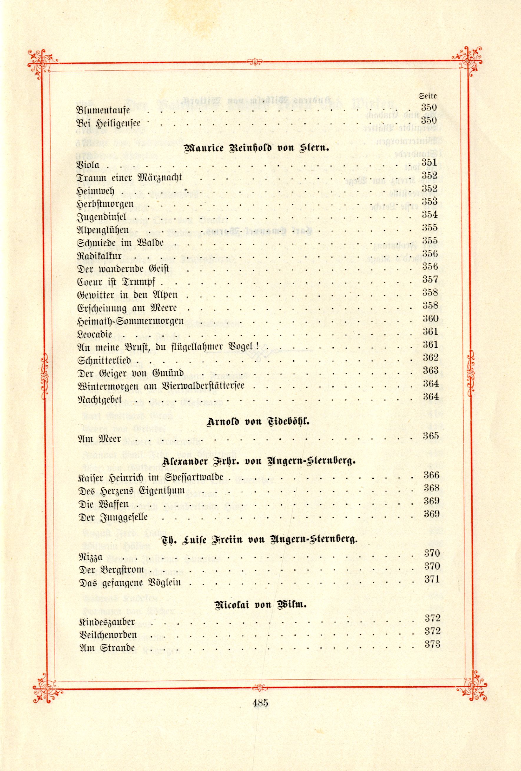Das Baltische Dichterbuch (1895) | 531. (485) Table of contents