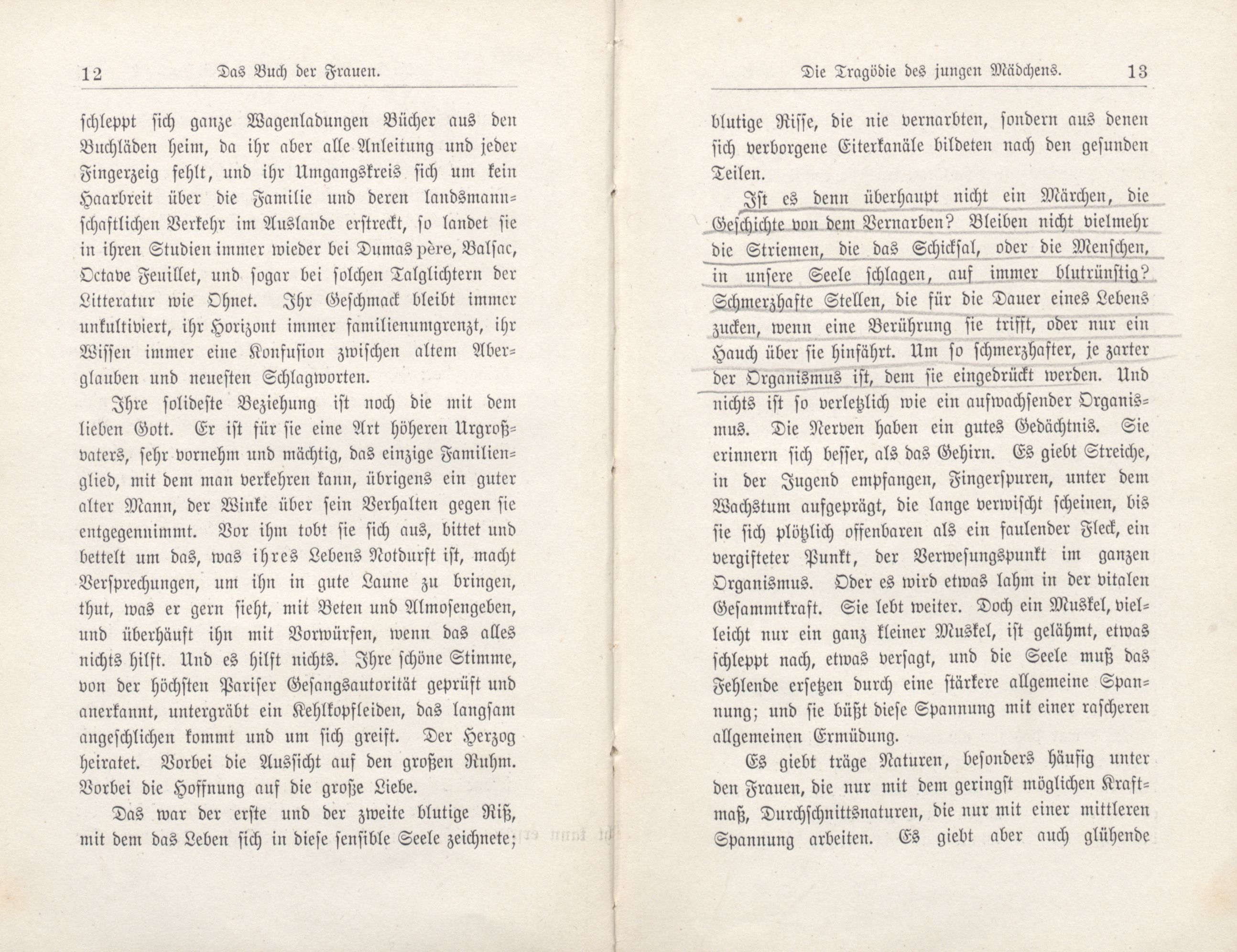 Das Buch der Frauen (1894) | 11. (12-13) Põhitekst
