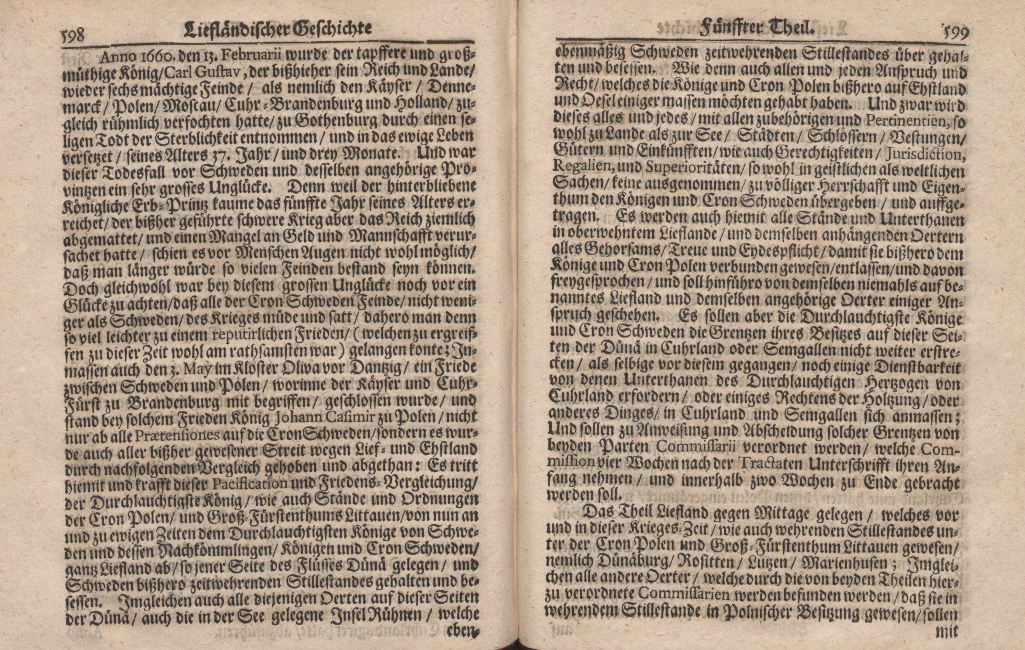 Liefländische Historia (1695) | 306. (598-599) Основной текст