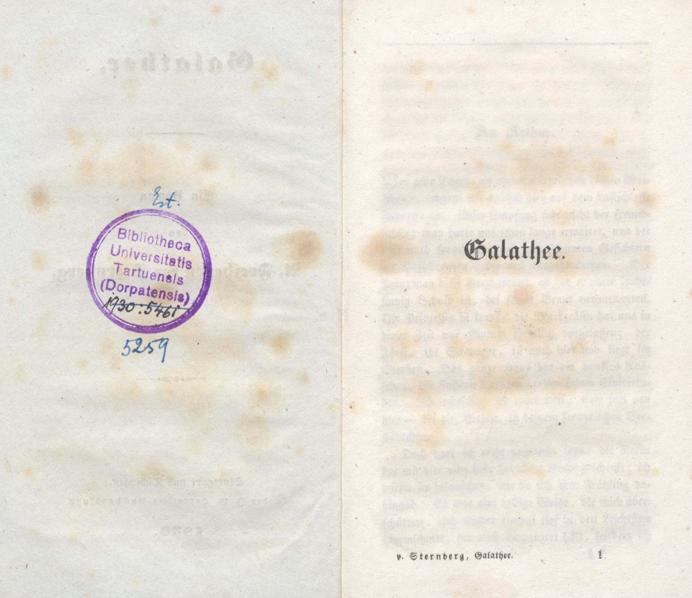 Galathee (1836) | 4. Nebentitelblatt