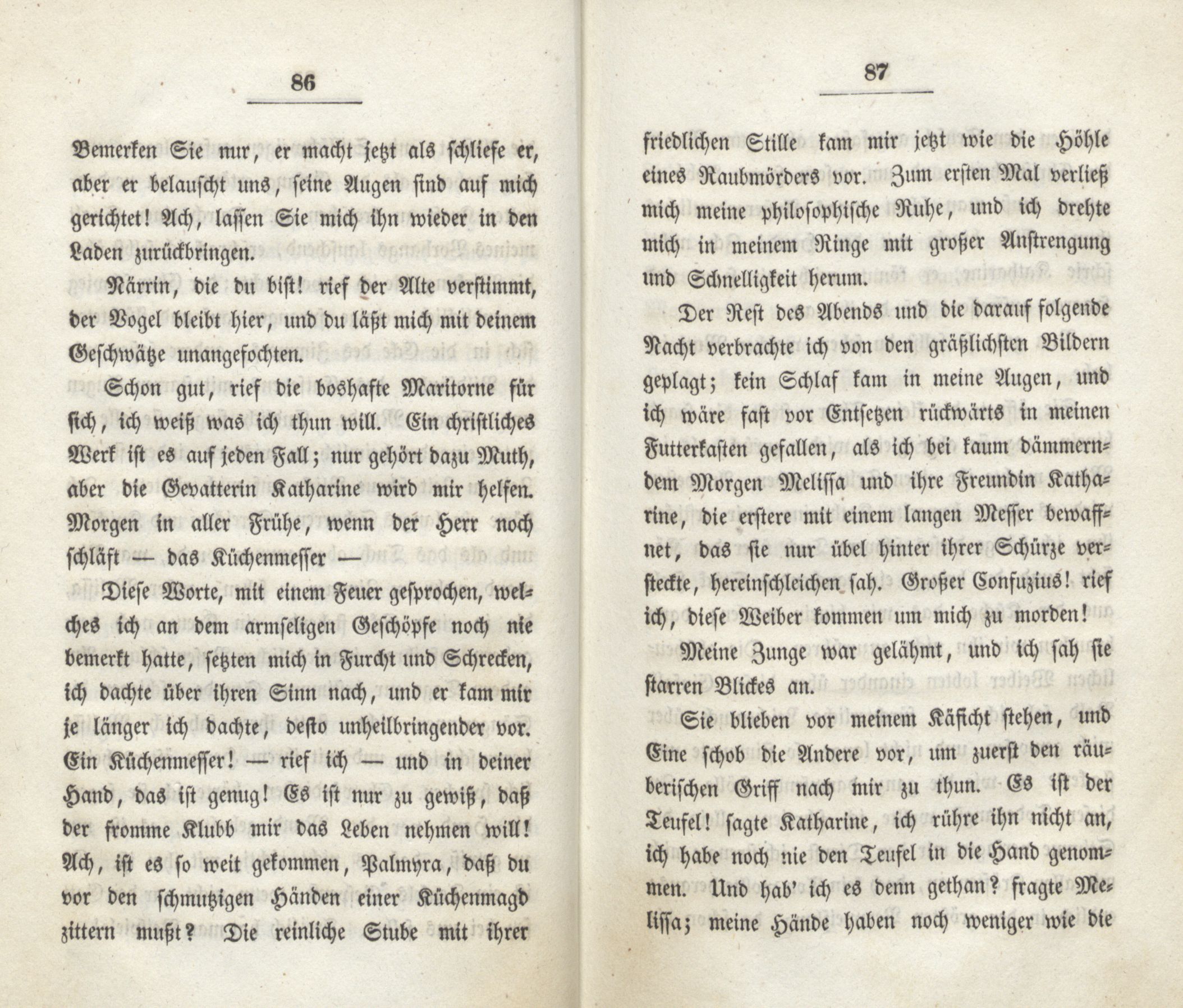 Palmyra oder das Tagebuch eines Papagei's (1838) | 46. (86-87) Haupttext