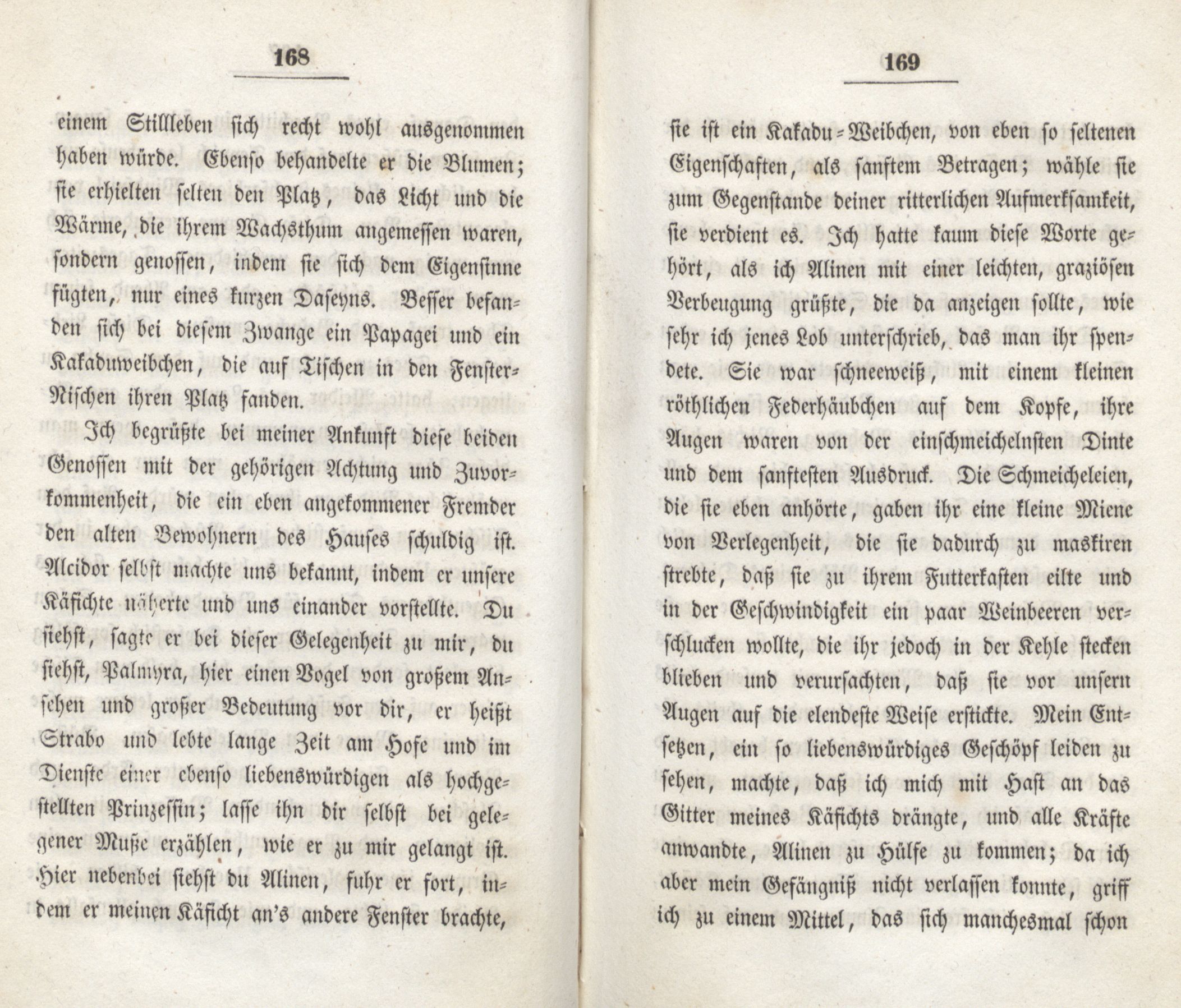 Palmyra oder das Tagebuch eines Papagei's (1838) | 87. (168-169) Haupttext