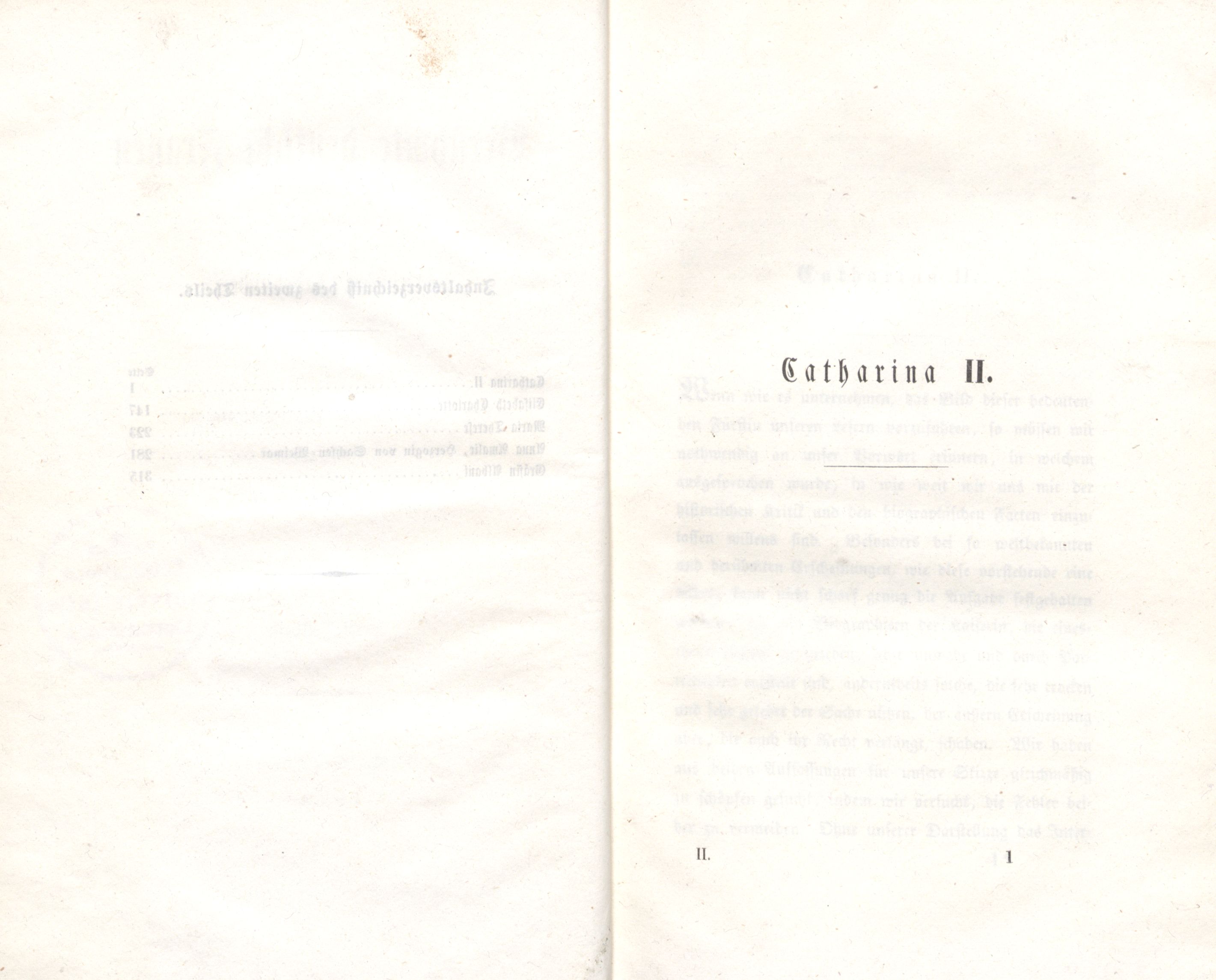 Catharina II. (1848) | 1. Основной текст