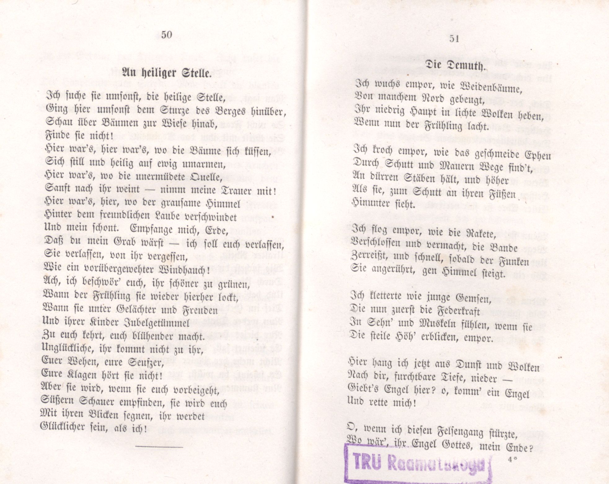 An heiliger Stelle (1855) | 1. (50-51) Haupttext