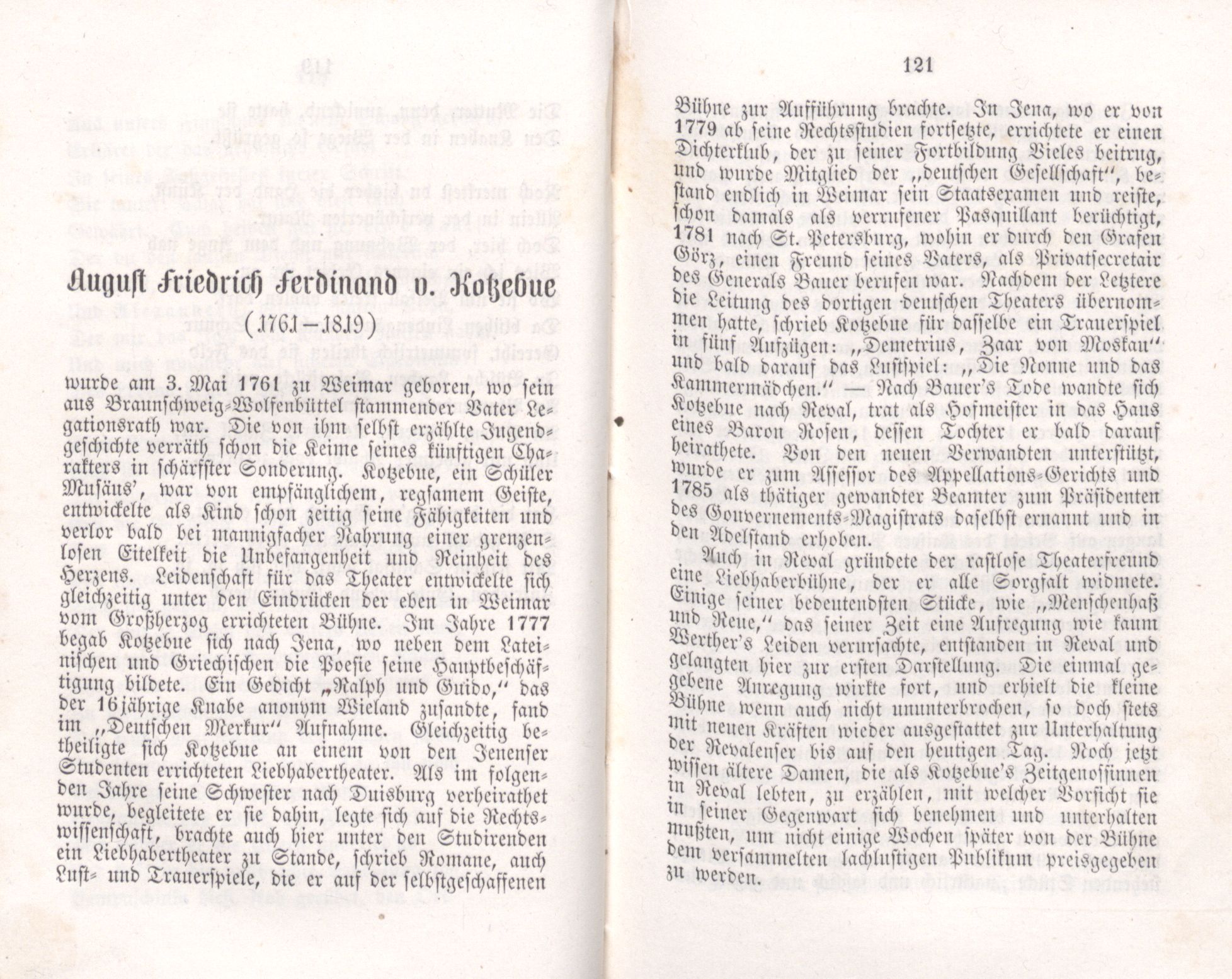 August Friedrich Ferdinand v. Kotzebue (1855) | 1. (120-121) Main body of text