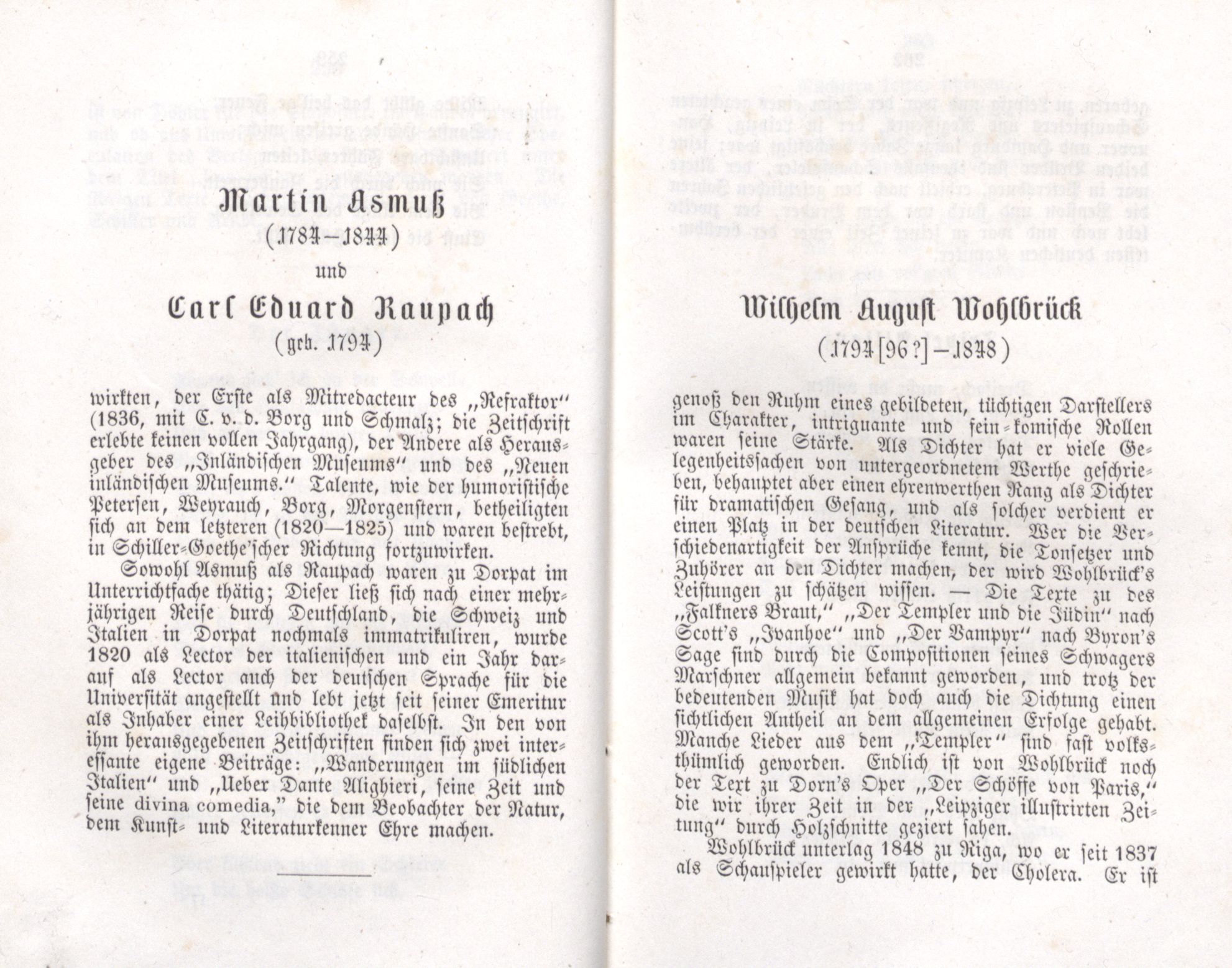 Martin Asmuss und Carl Eduard Raupach (1855) | 1. (260-261) Main body of text