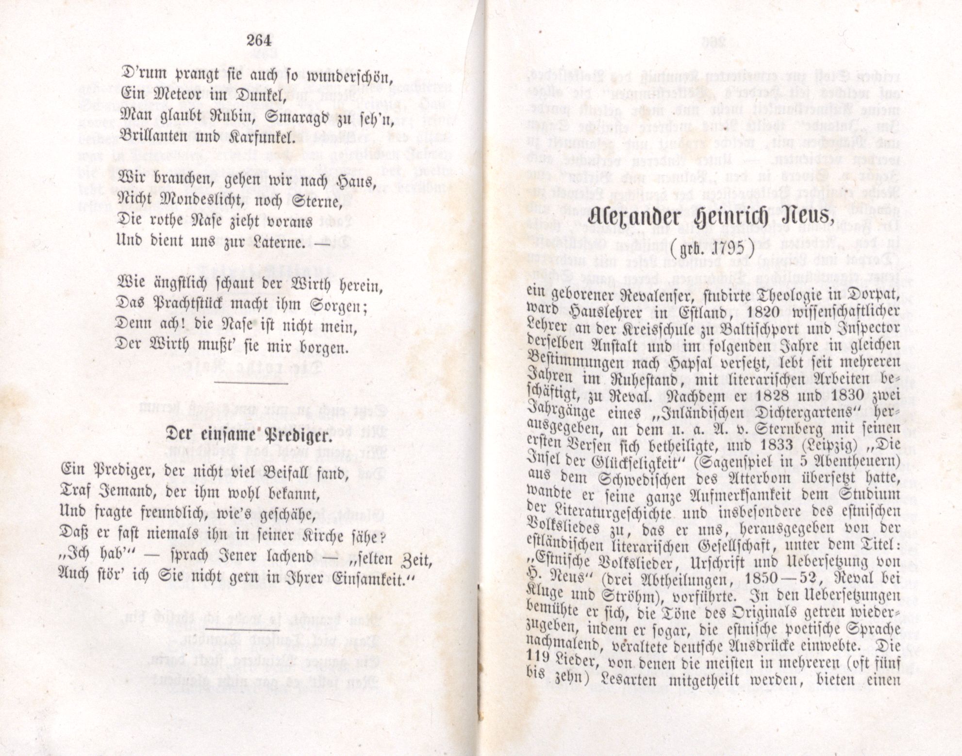 Der einsame Prediger (1855) | 1. (264-265) Основной текст
