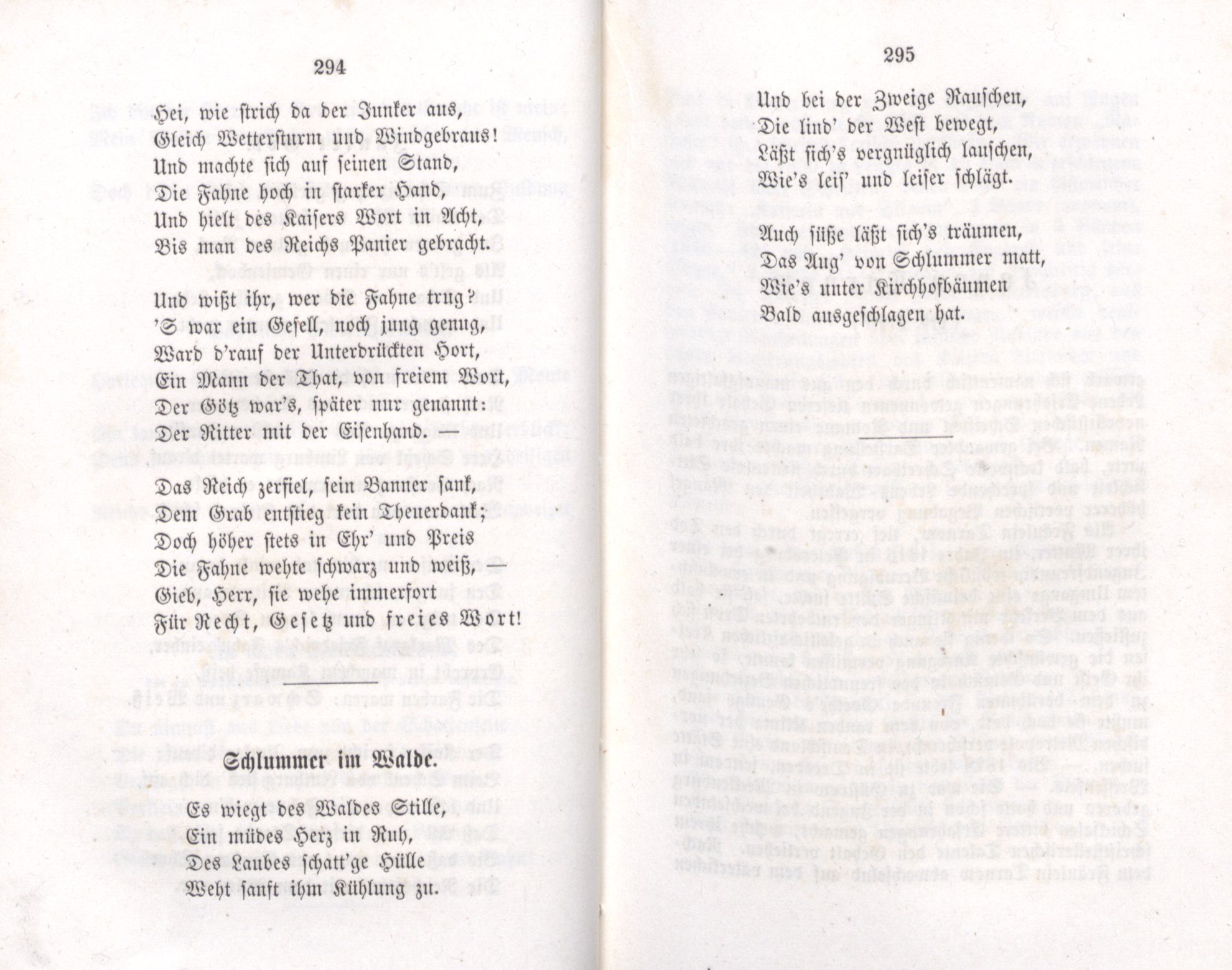 Schlummer im Walde (1855) | 1. (294-295) Põhitekst