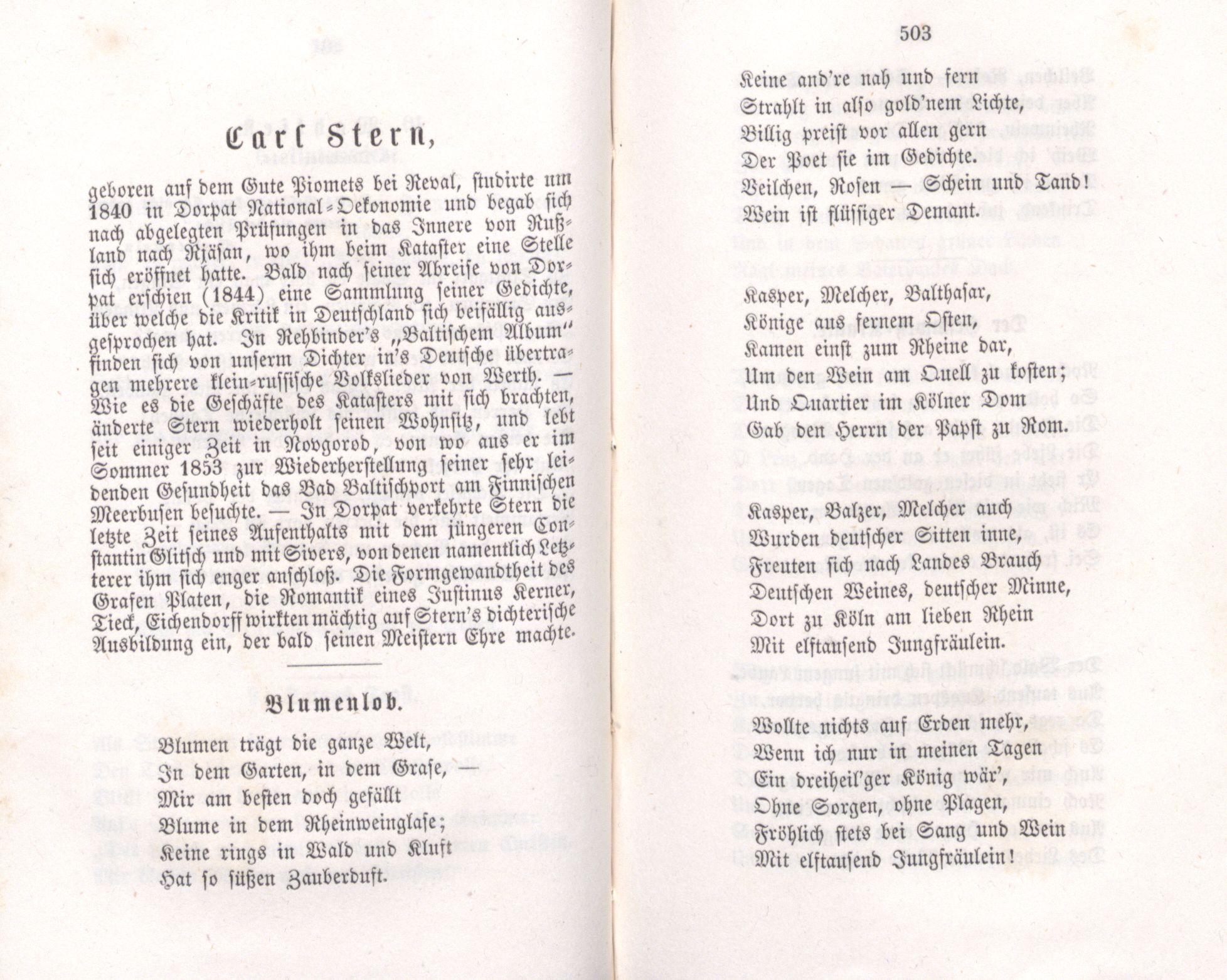 Blumenlob (1855) | 1. (502-503) Main body of text
