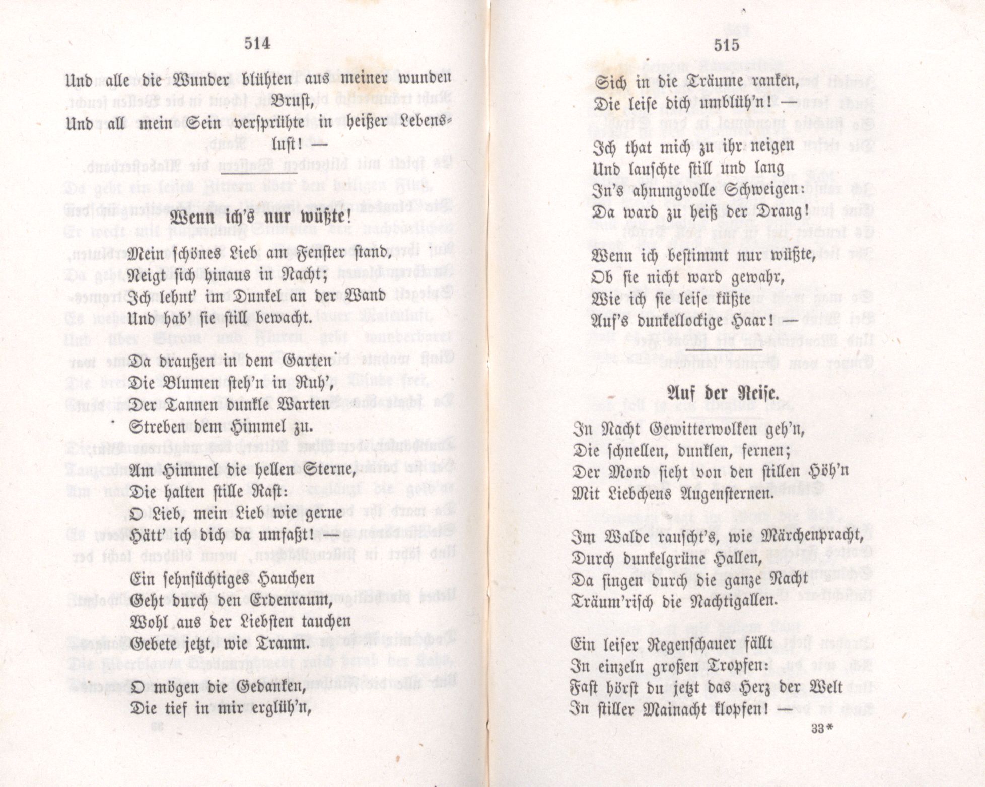 Auf der Reise (1855) | 1. (514-515) Основной текст