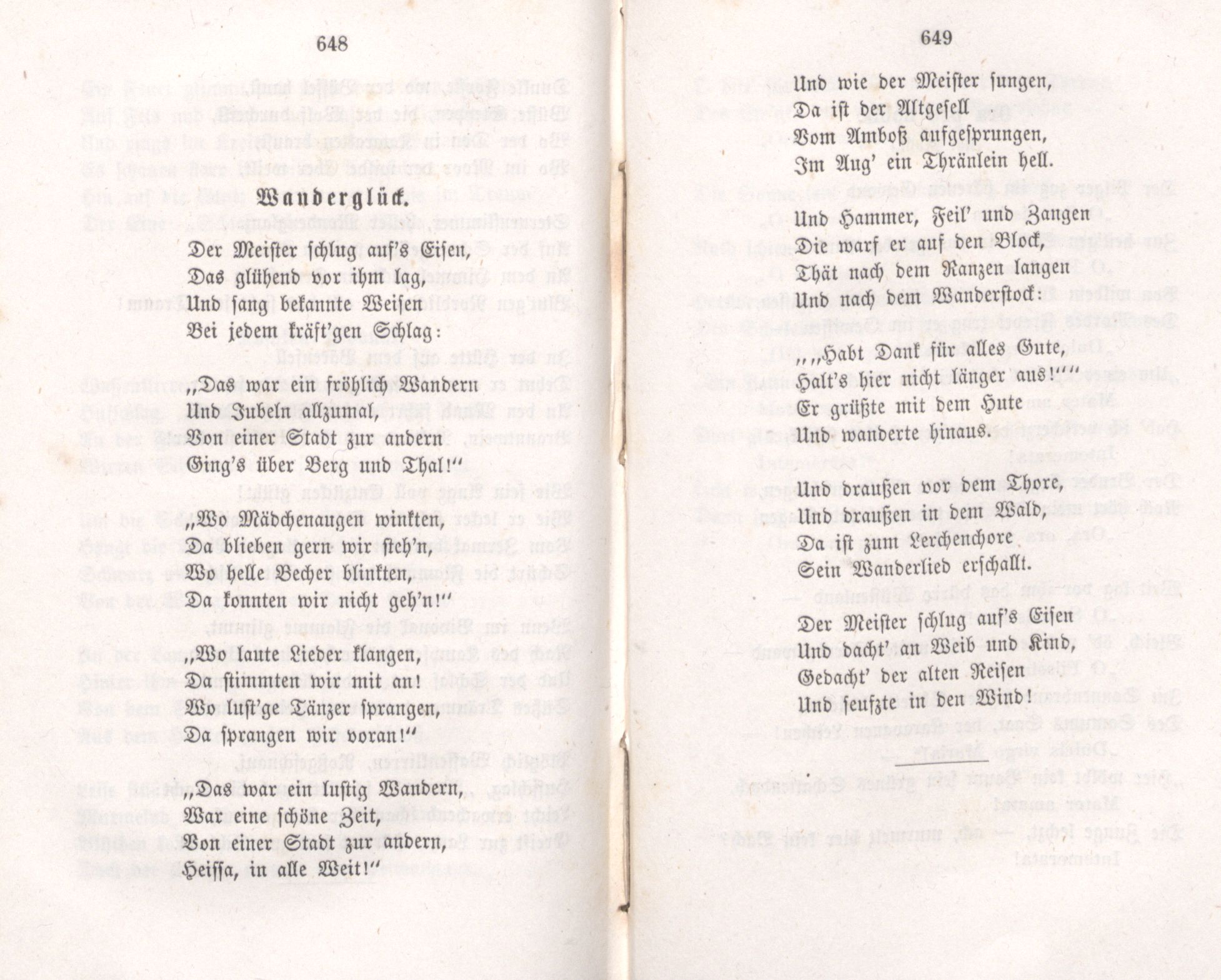 Wanderglück (1855) | 1. (648-649) Haupttext