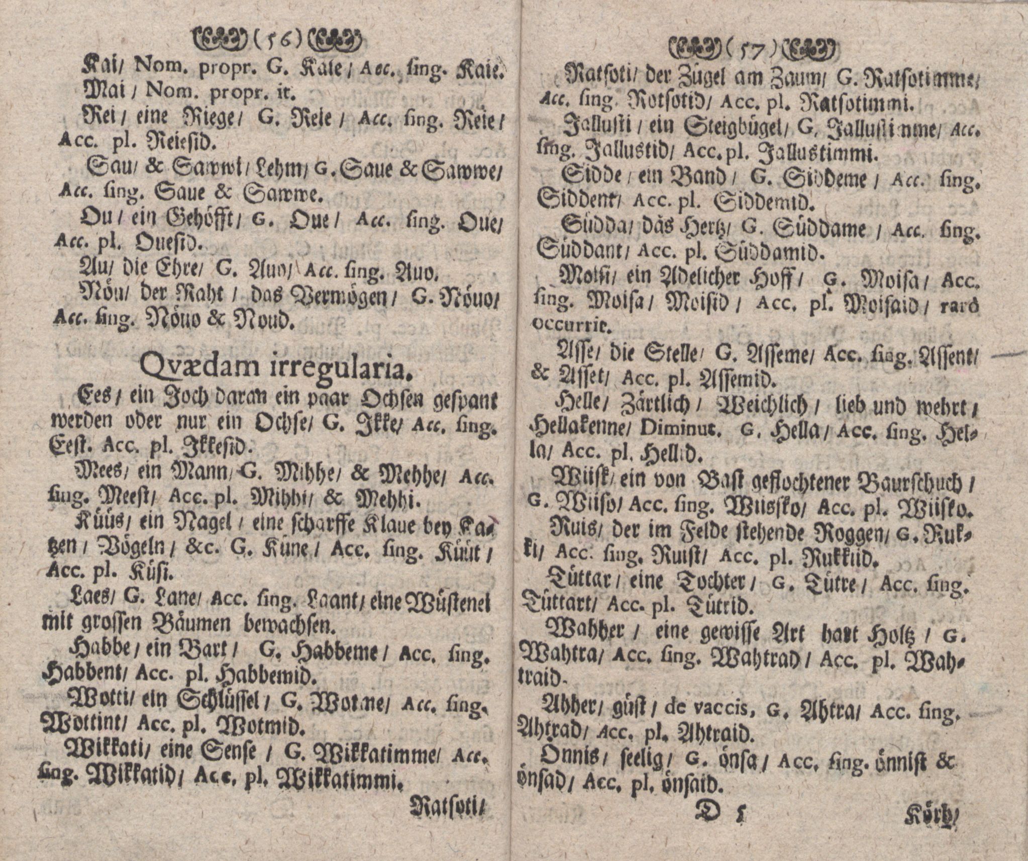 Grammatica Esthonica (1693) | 31. (56-57) Haupttext