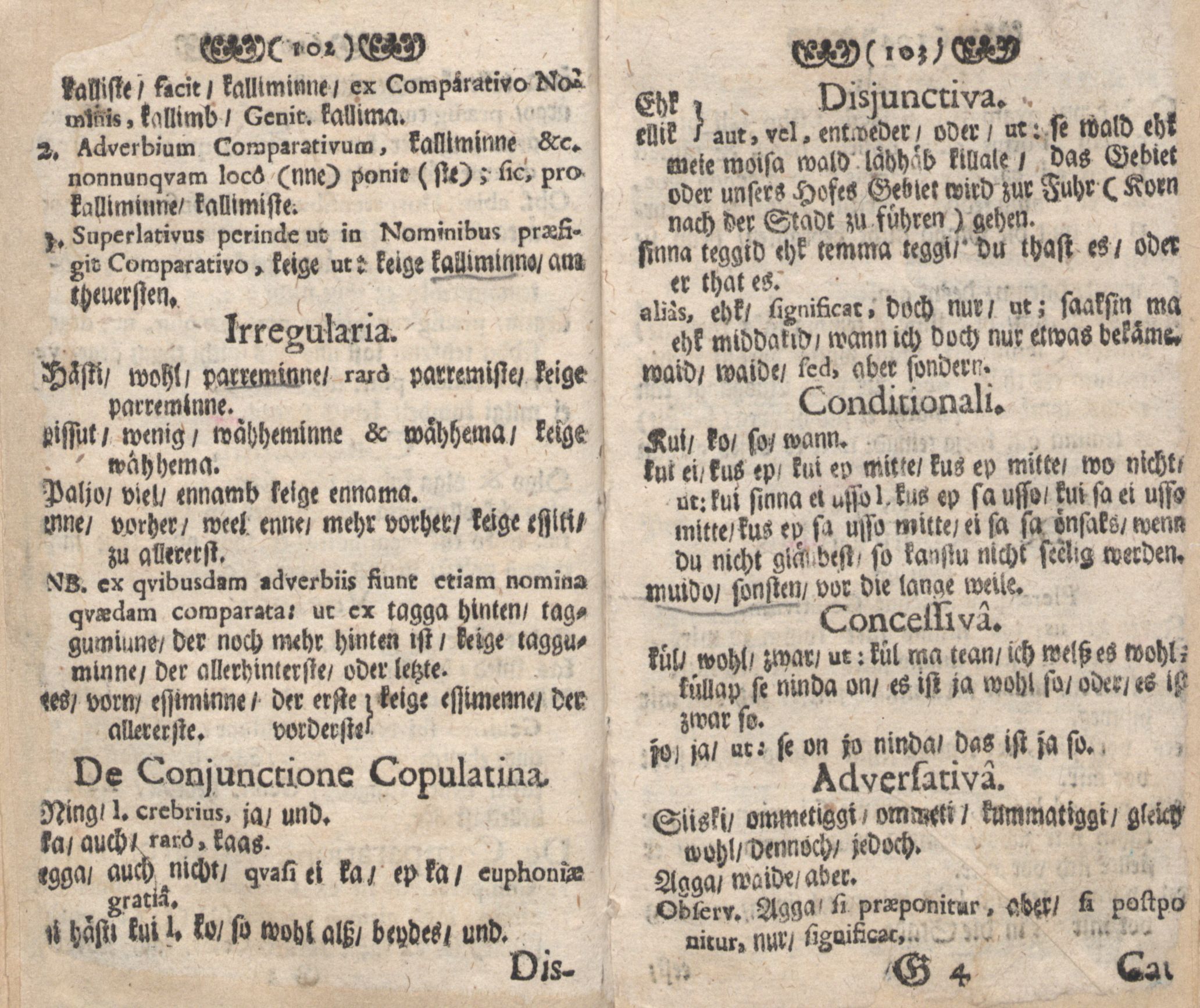 Grammatica Esthonica (1693) | 54. (102-103) Main body of text