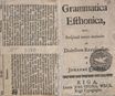 Grammatica Esthonica (1693) | 2. Titelblatt