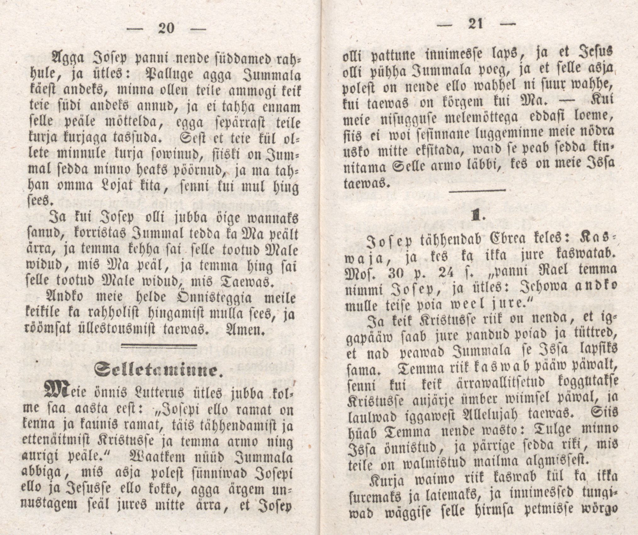 Josepi elloramat (1850) | 13. (20-21) Haupttext