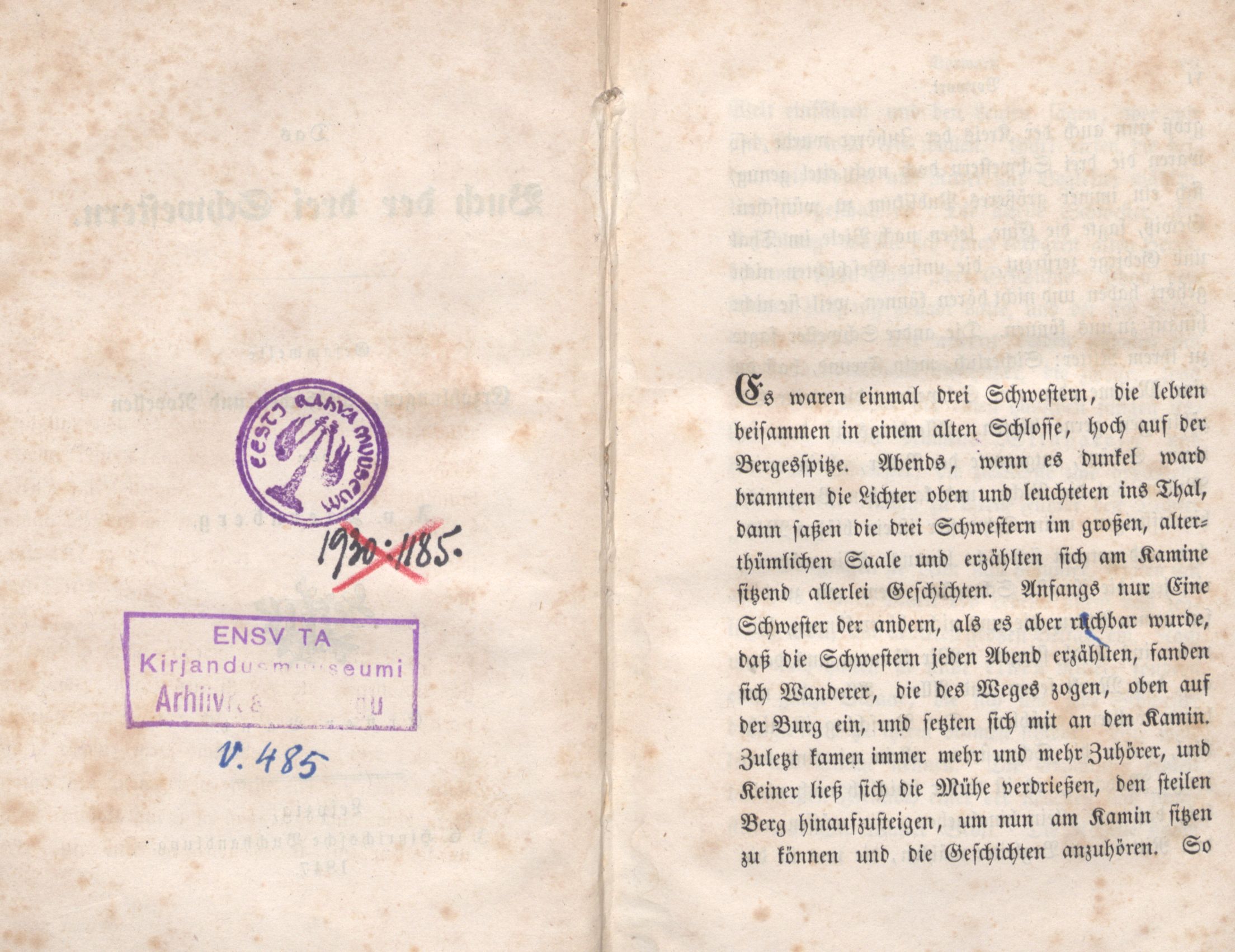 Das Buch der drei Schwestern [1] (1847) | 4. (IV-V) Eessõna
