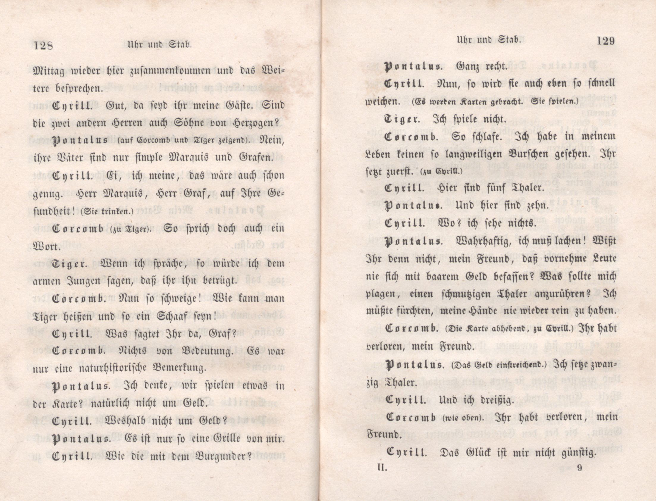 Uhr und Stab (1847) | 12. (128-129) Main body of text