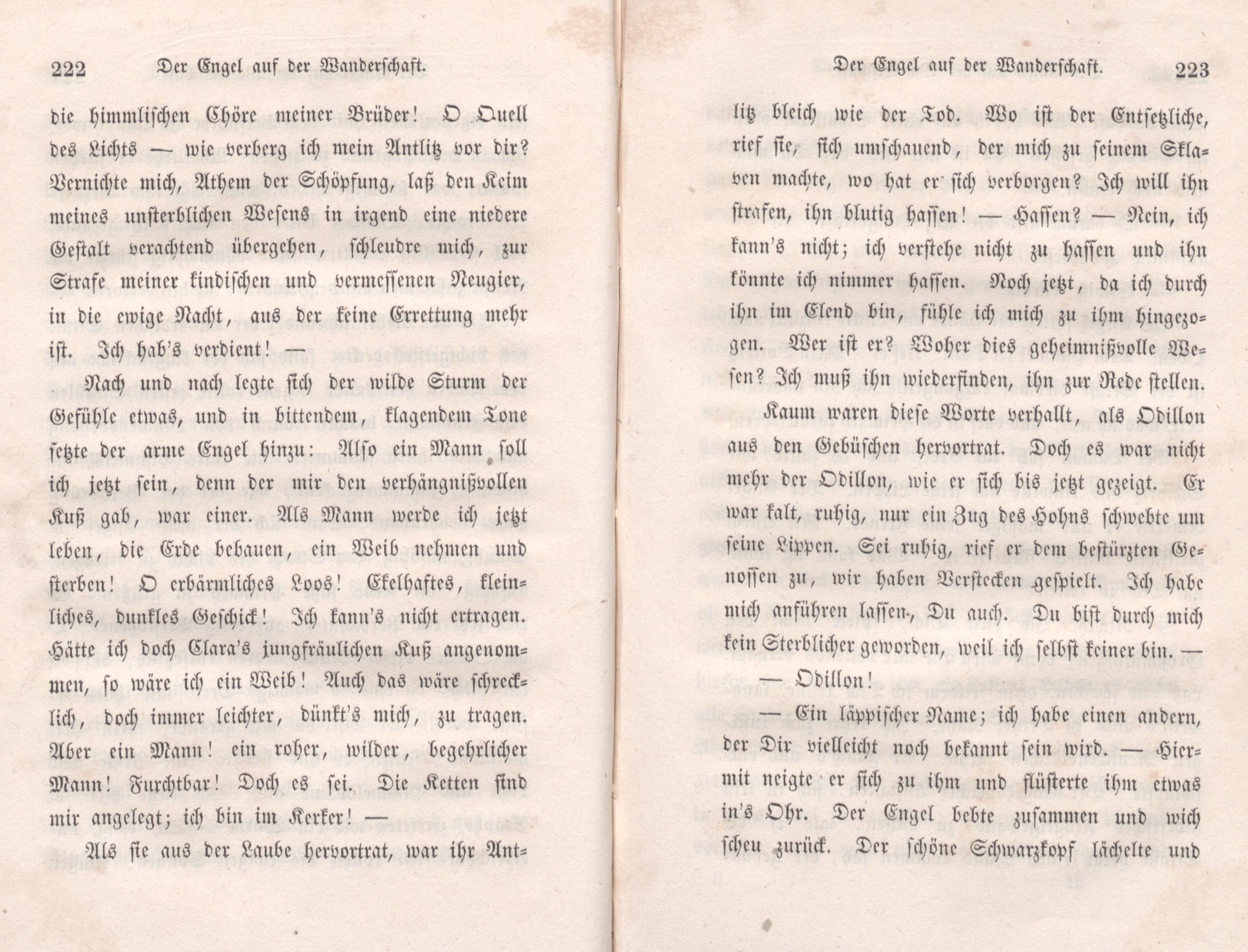 Der Engel auf der Wanderschaft (1847) | 23. (222-223) Haupttext