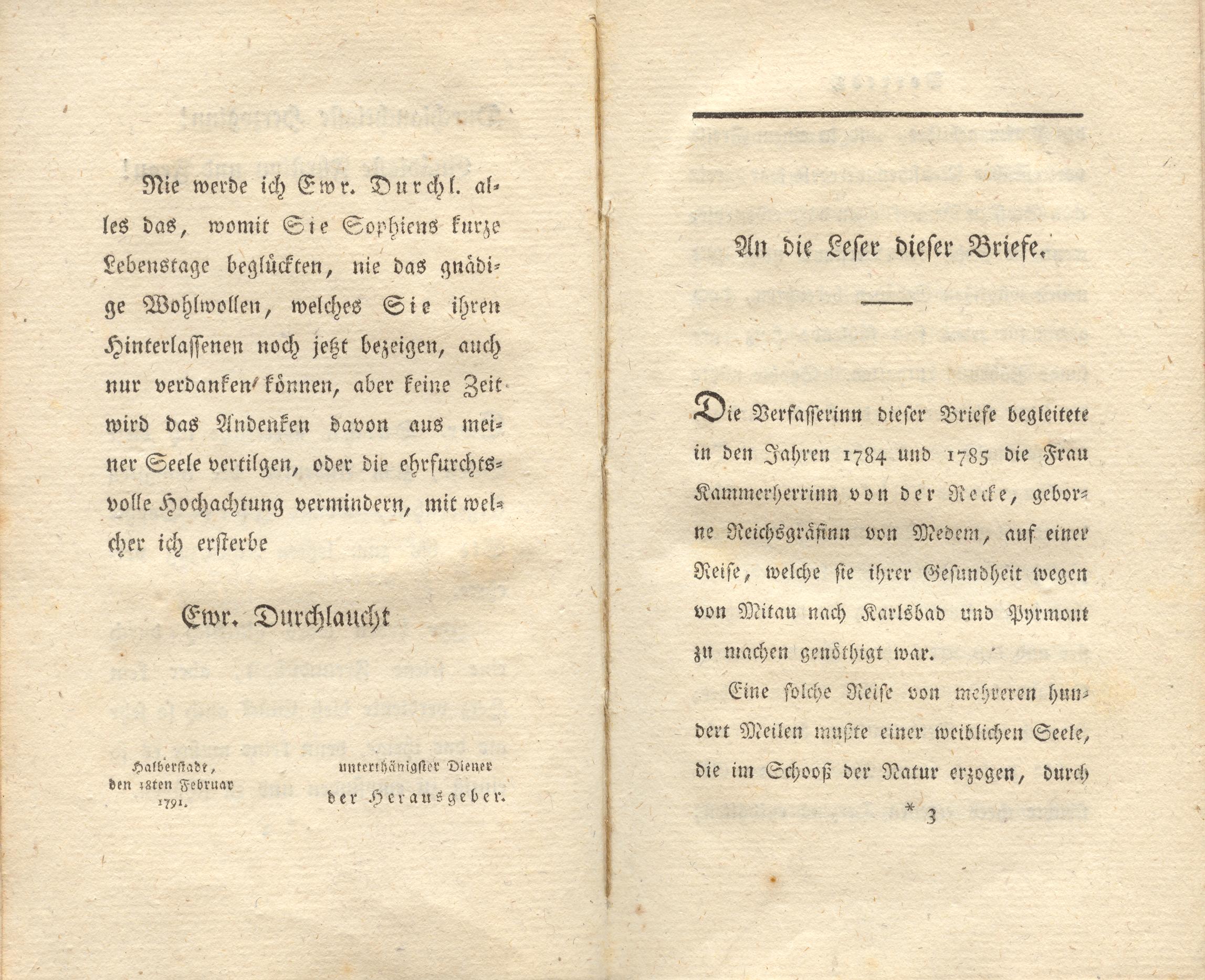 Briefe einer Curländerinn (1791) | 4. Предисловие