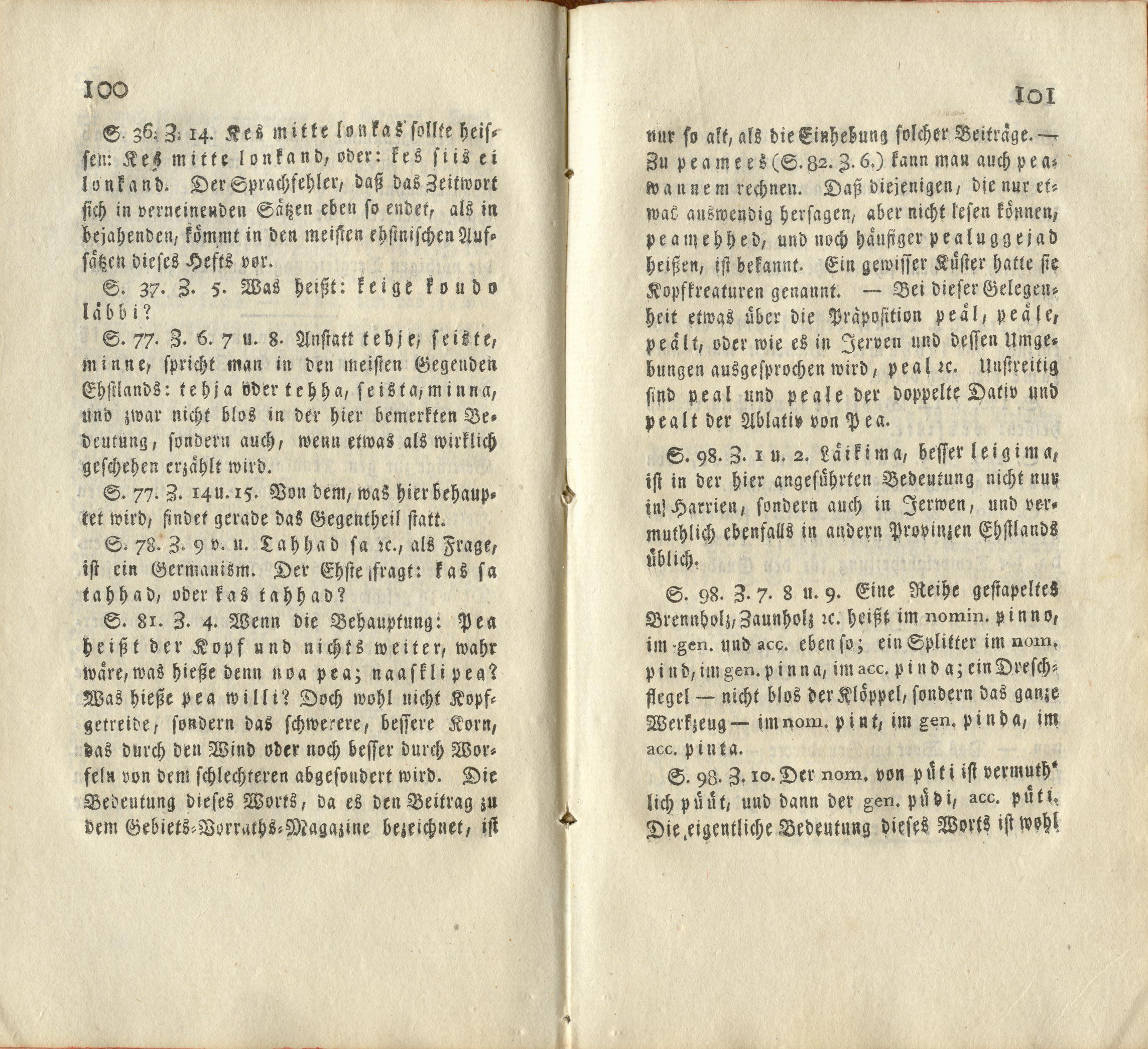 Beiträge [03] (1814) | 56. (100-101) Põhitekst