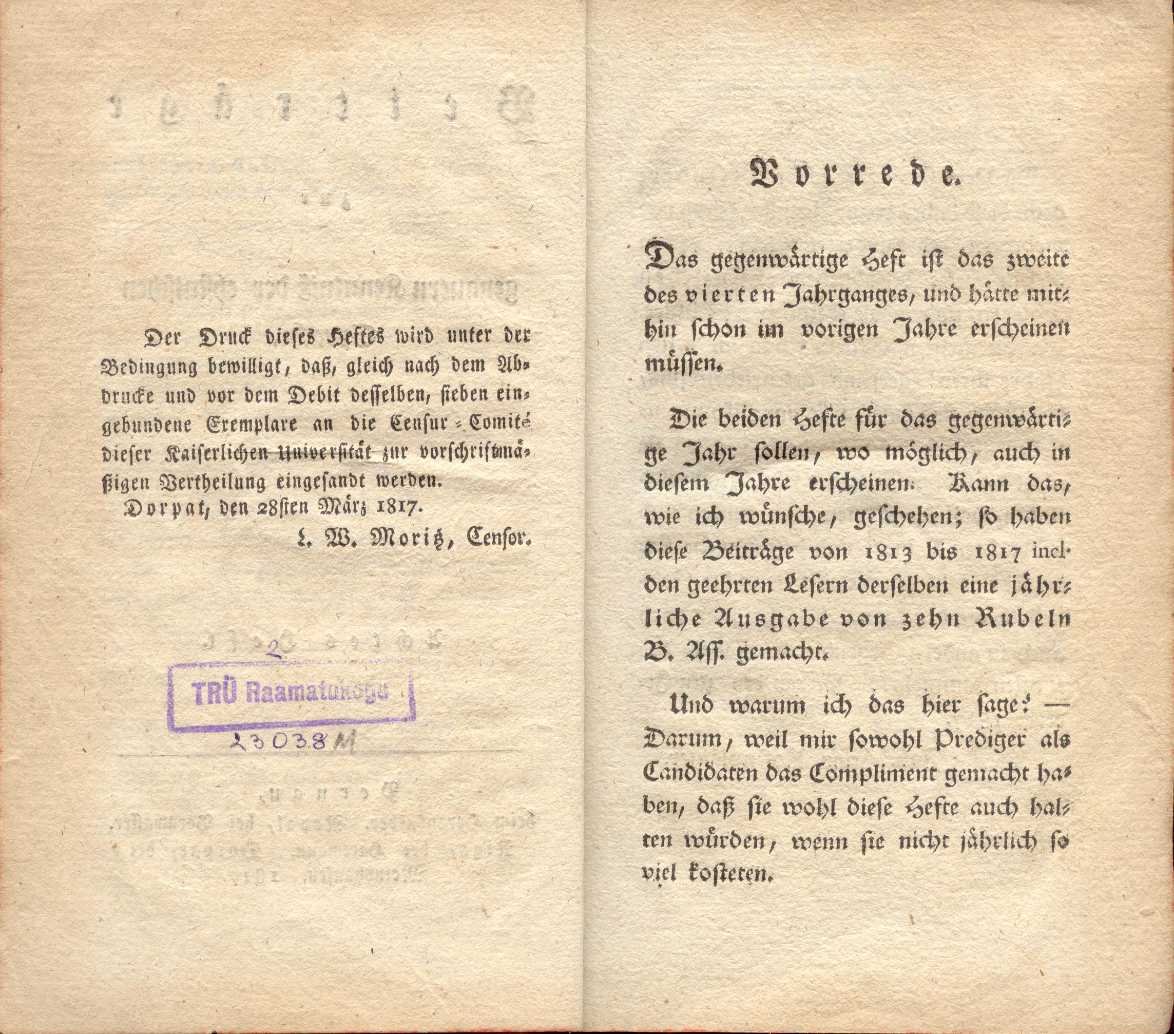 Beiträge [08] (1817) | 4. Eessõna