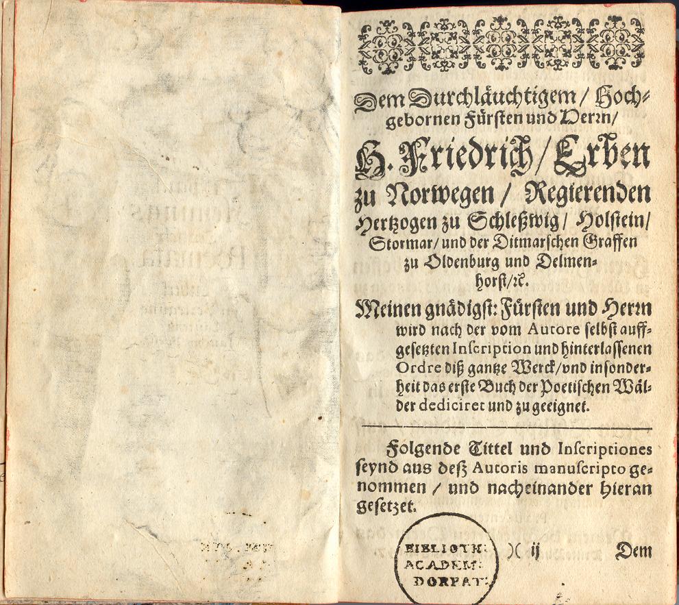 Teütsche Poemata (1642) | 2. Dedikation
