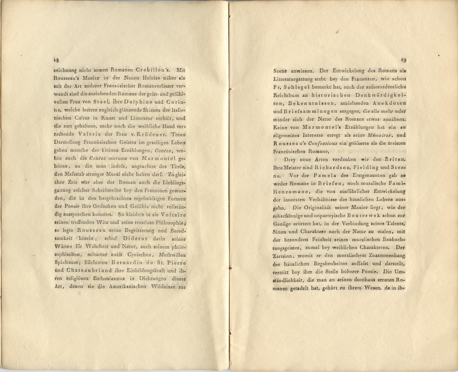 Zur Geschichte des Bildungsromans (1820 ?) | 10. (18-19) Haupttext