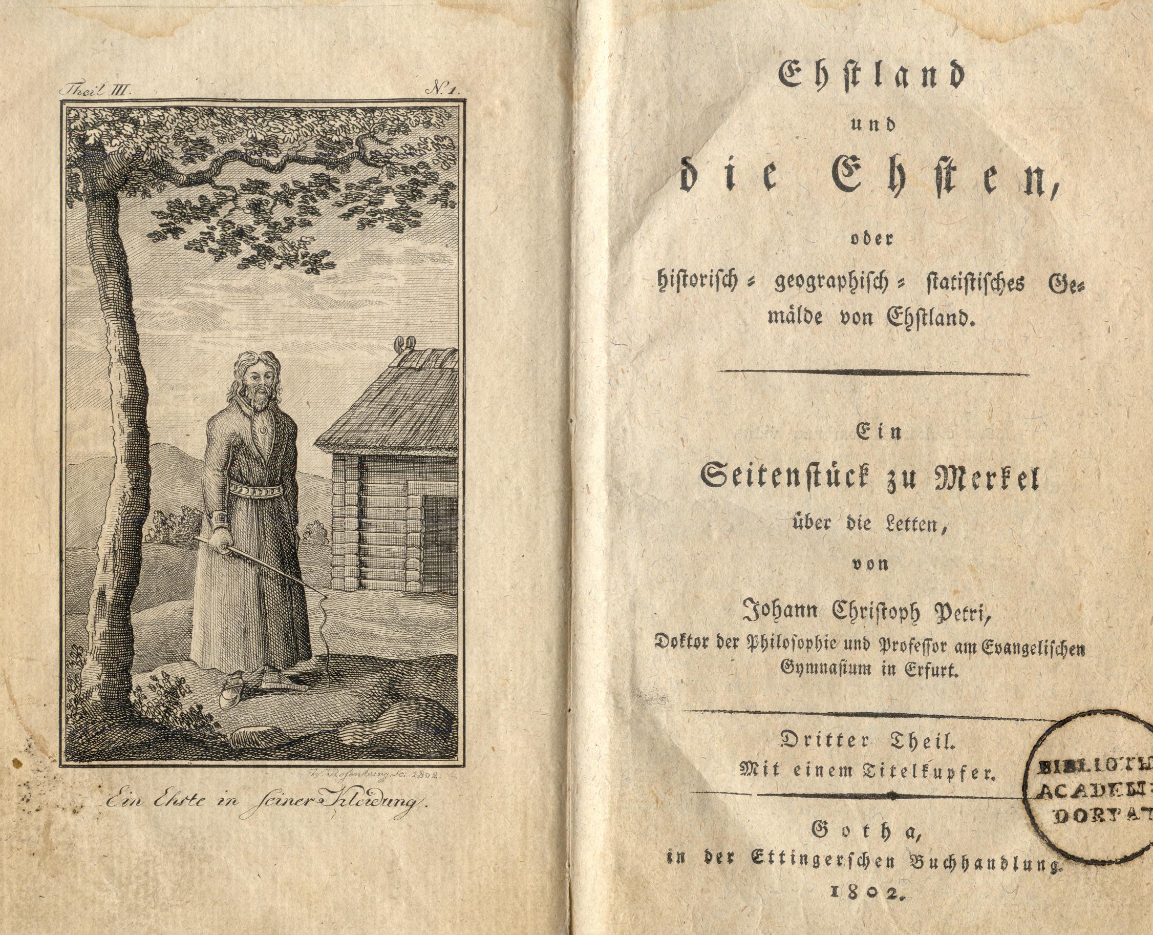 Ehstland und die Ehsten [3] (1802) | 1. Titelblatt