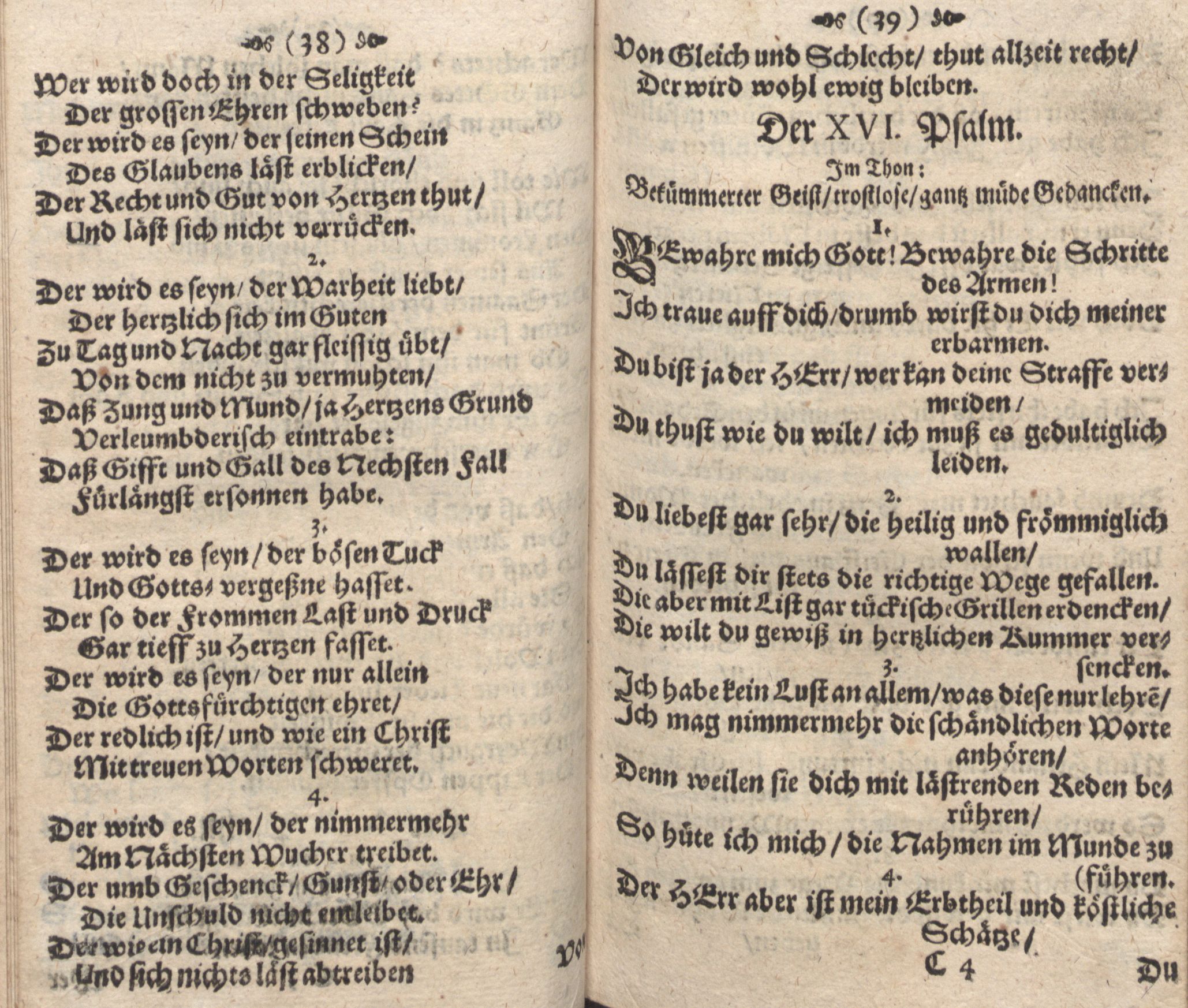 Der Verfolgete, Errettete und Lobsingende David (1686) | 20. (38-39) Haupttext
