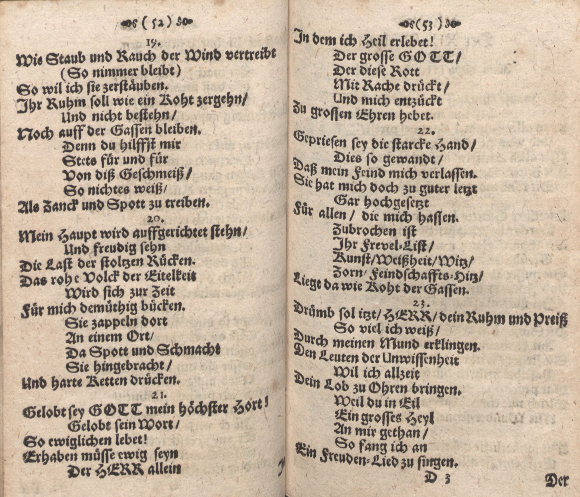 Der Verfolgete, Errettete und Lobsingende David (1686) | 27. (52-53) Põhitekst