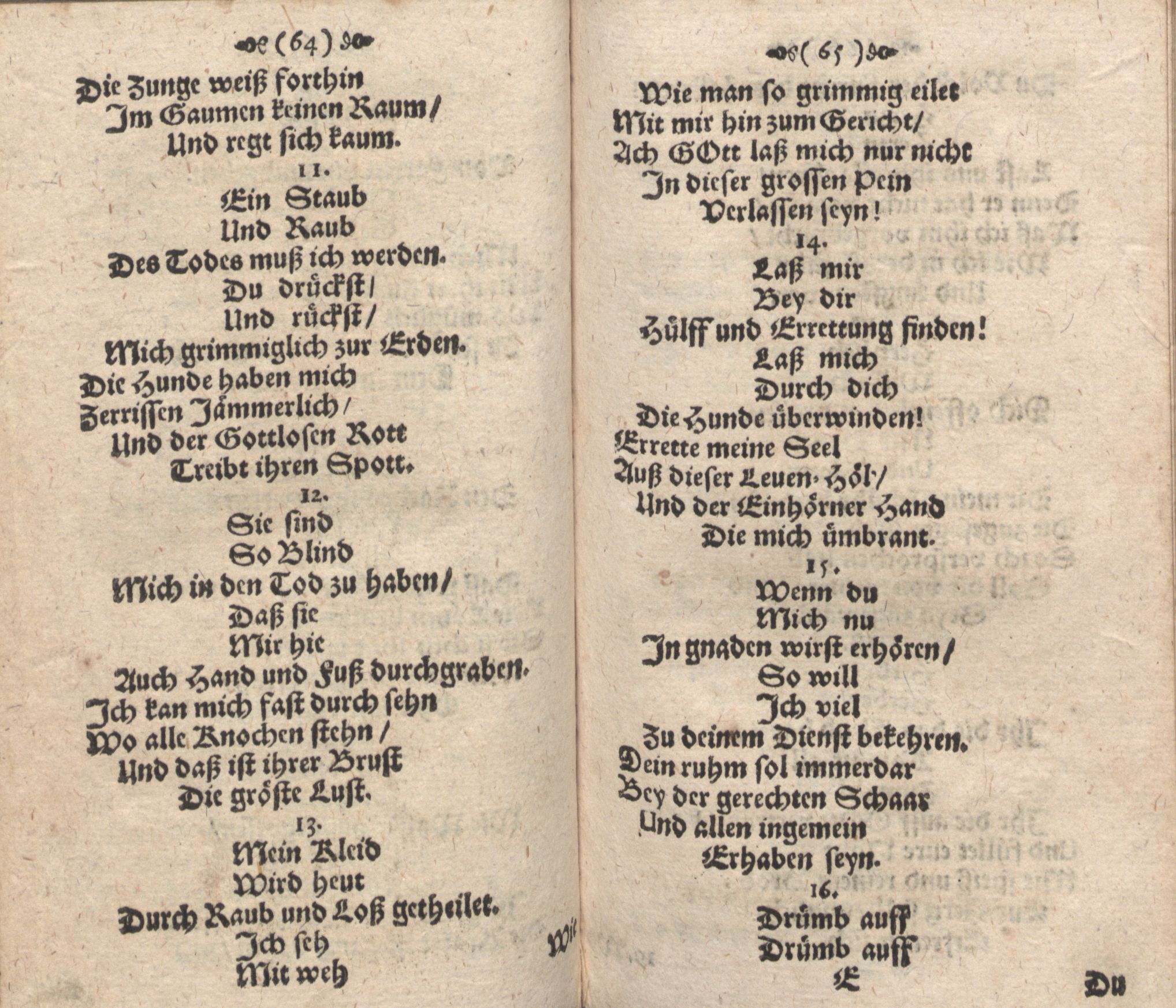 Der Verfolgete, Errettete und Lobsingende David (1686) | 33. (64-65) Main body of text