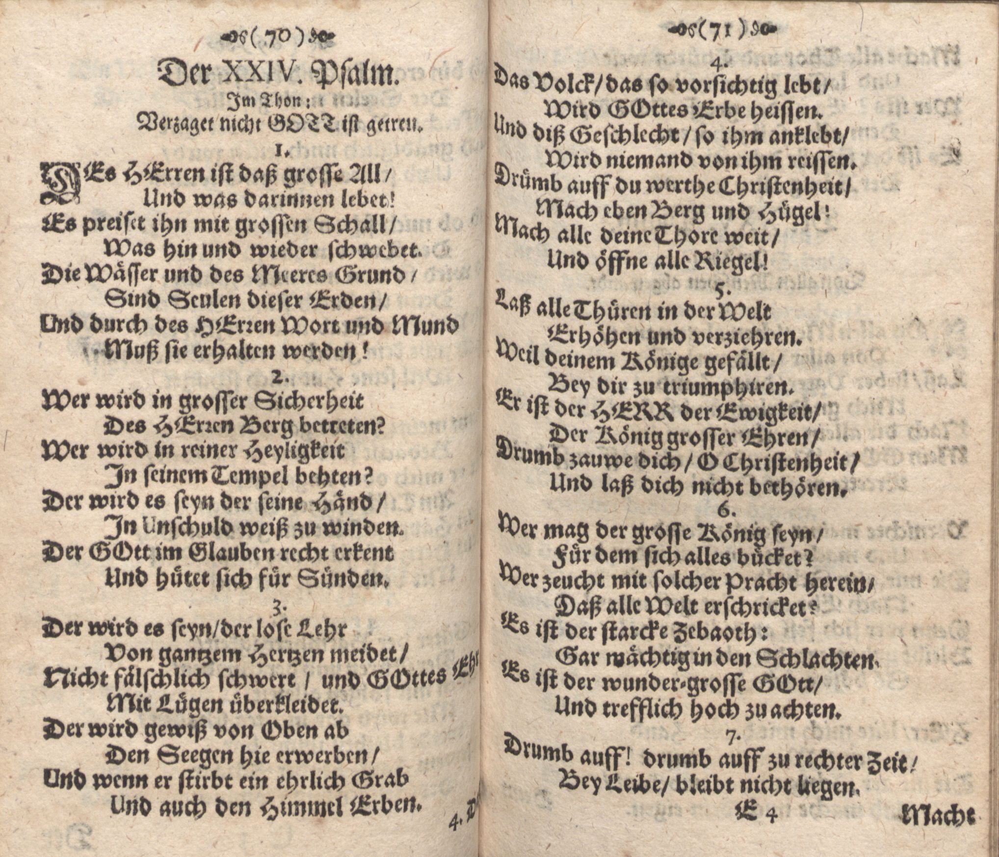 Der Verfolgete, Errettete und Lobsingende David (1686) | 36. (70-71) Haupttext