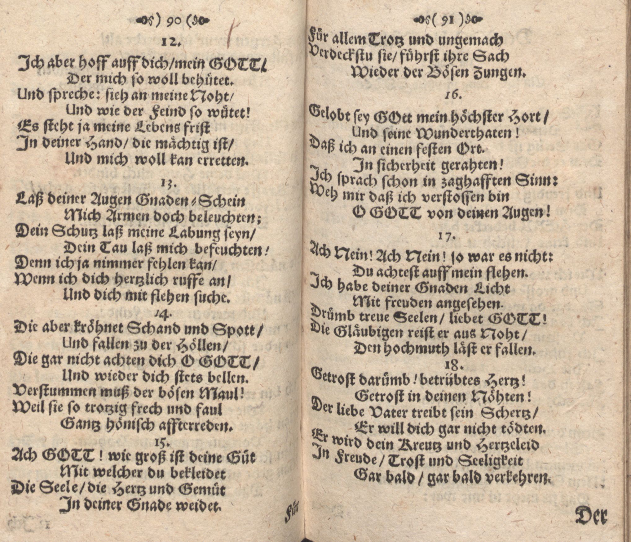 Der Verfolgete, Errettete und Lobsingende David (1686) | 46. (90-91) Main body of text