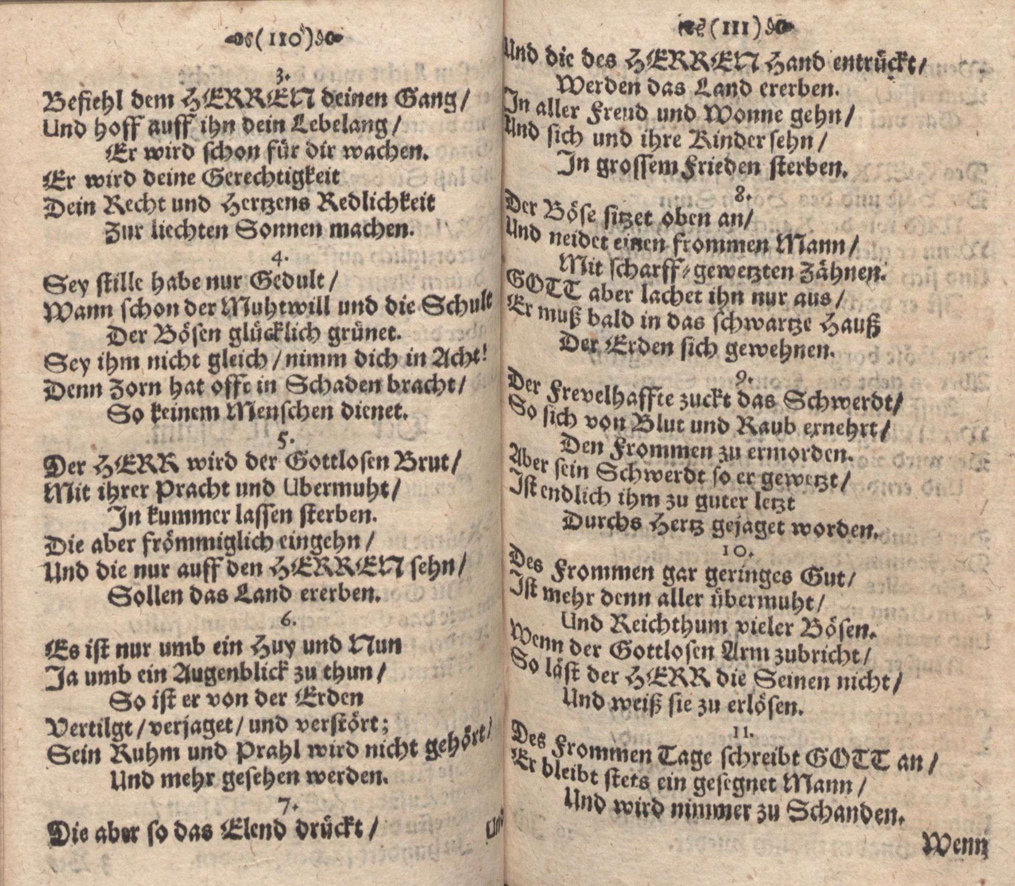 Der Verfolgete, Errettete und Lobsingende David (1686) | 56. (110-111) Haupttext
