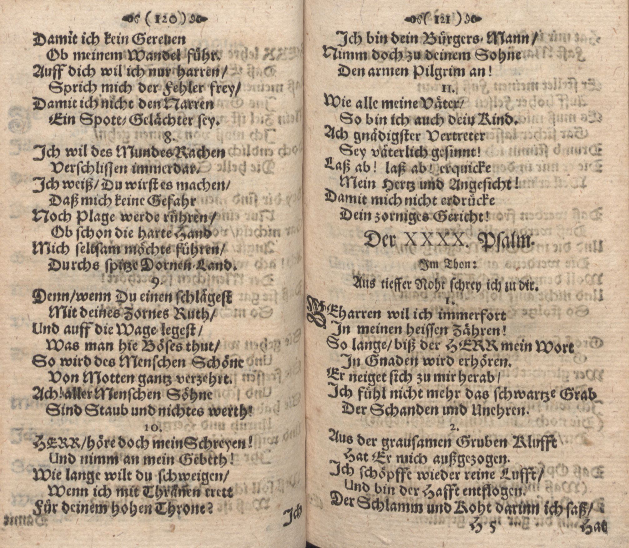Der Verfolgete, Errettete und Lobsingende David (1686) | 61. (120-121) Main body of text
