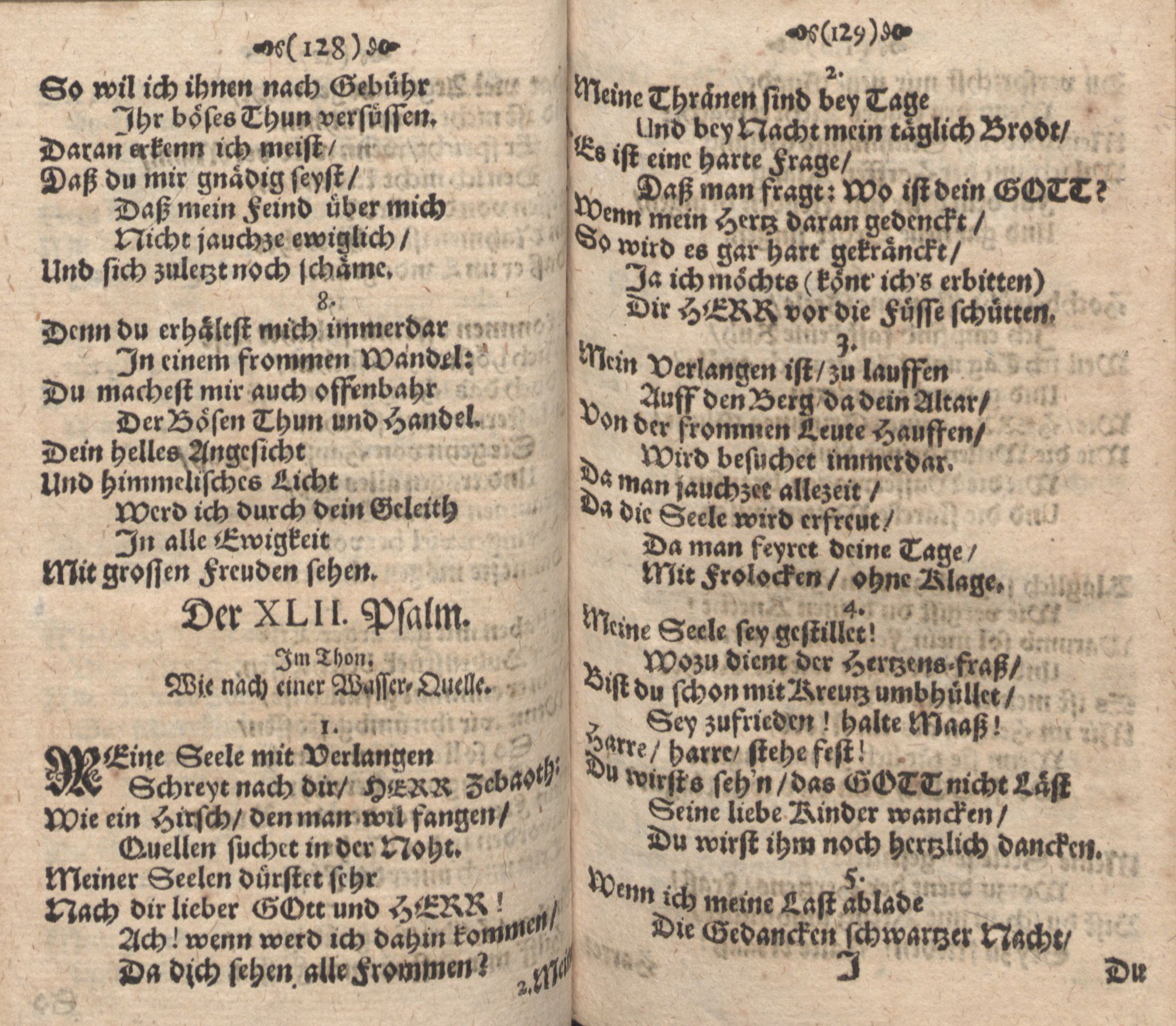 Der Verfolgete, Errettete und Lobsingende David (1686) | 65. (128-129) Main body of text