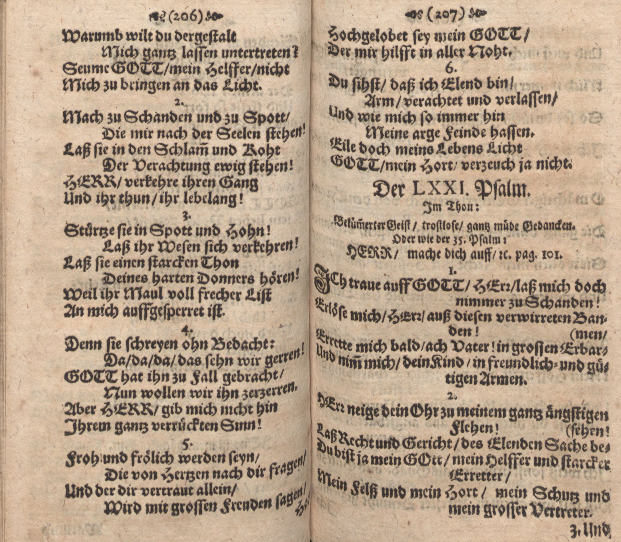 Der Verfolgete, Errettete und Lobsingende David (1686) | 104. (206-207) Основной текст