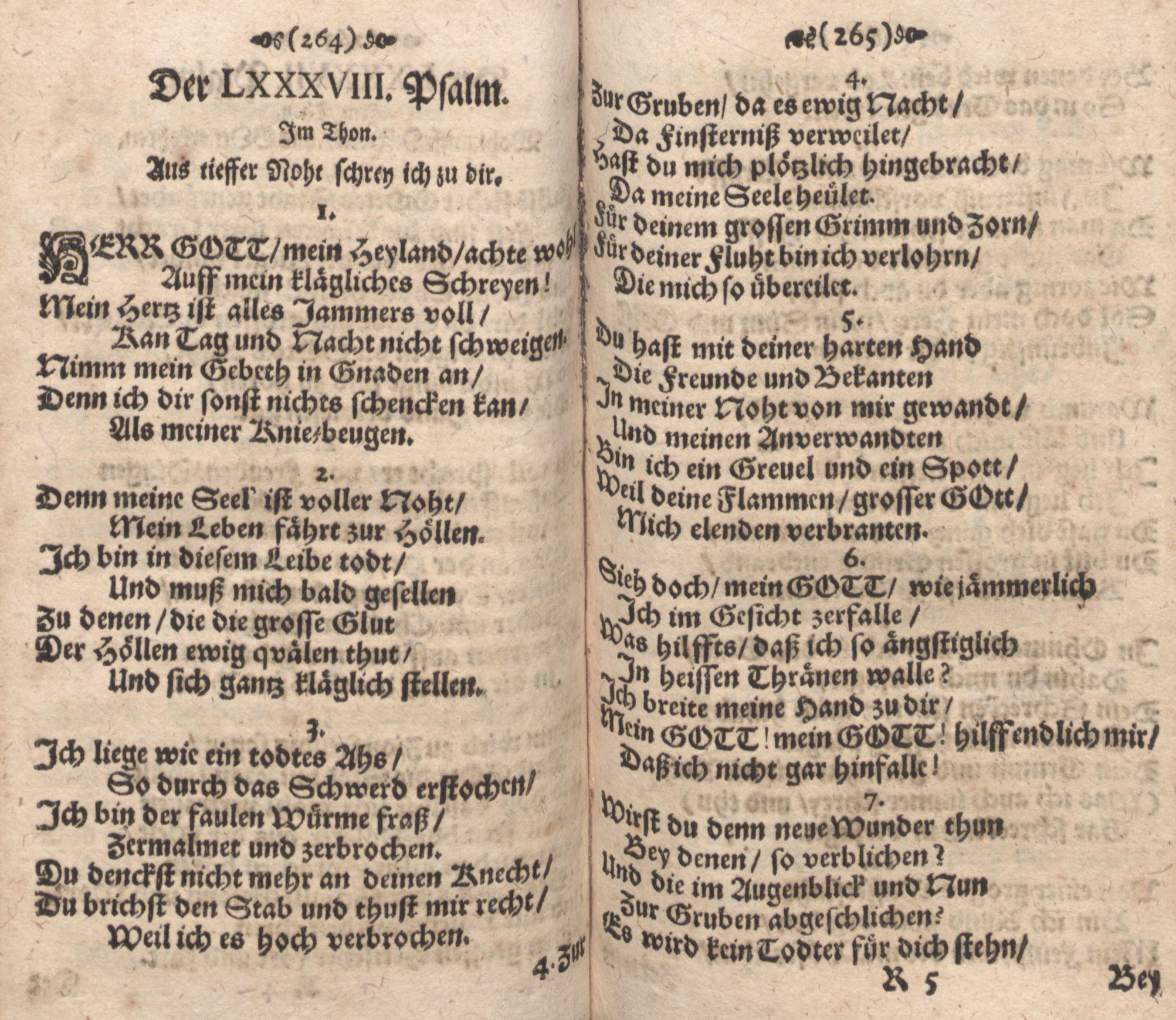 Der 088. Psalm (1686) | 1. (264-265) Основной текст
