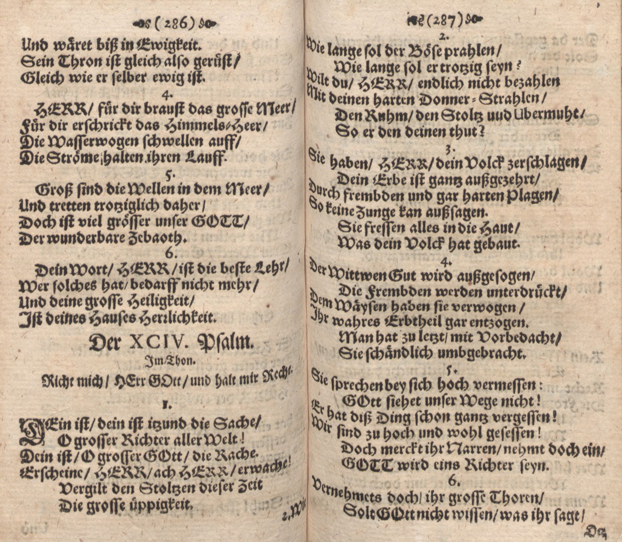 Der Verfolgete, Errettete und Lobsingende David (1686) | 144. (286-287) Основной текст