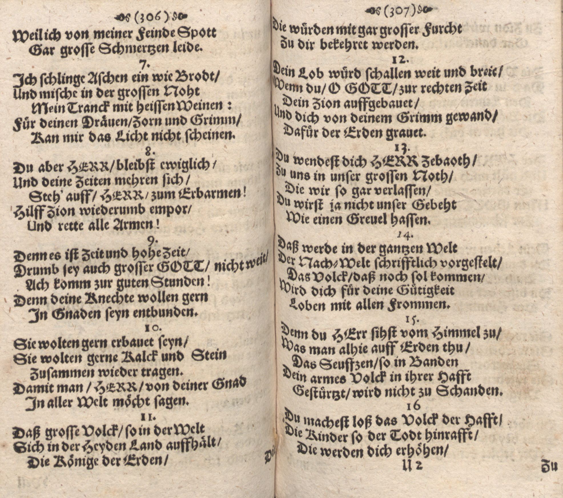 Der Verfolgete, Errettete und Lobsingende David (1686) | 154. (306-307) Main body of text