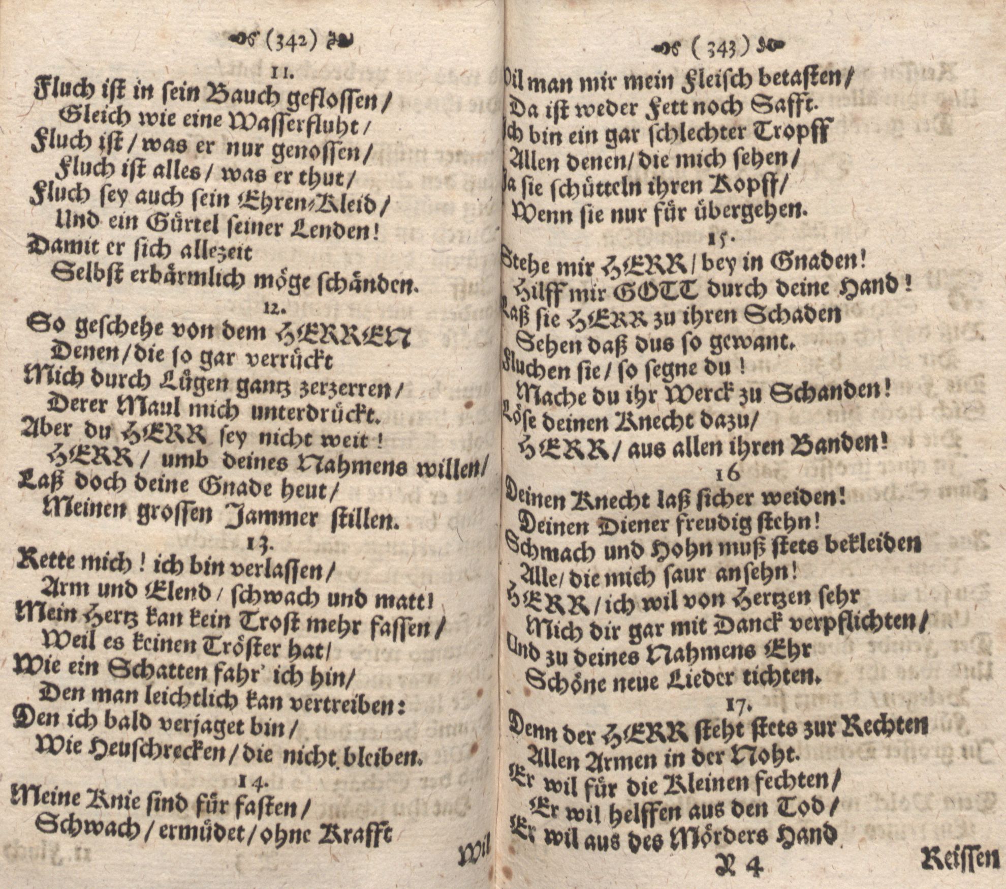 Der Verfolgete, Errettete und Lobsingende David (1686) | 172. (342-343) Main body of text